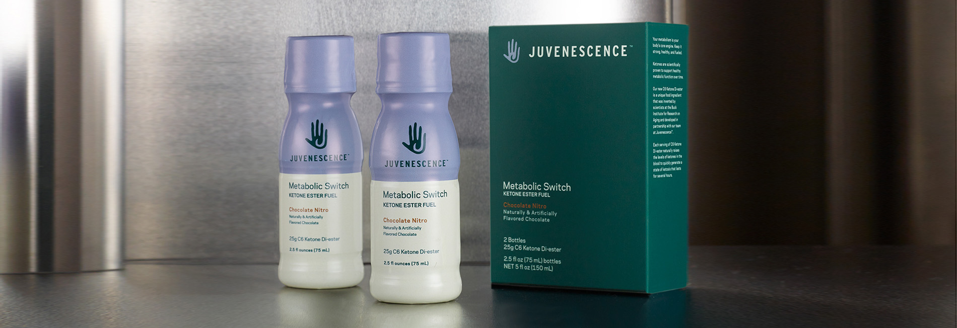 Juvenescence new product Metabolic Switch product and package