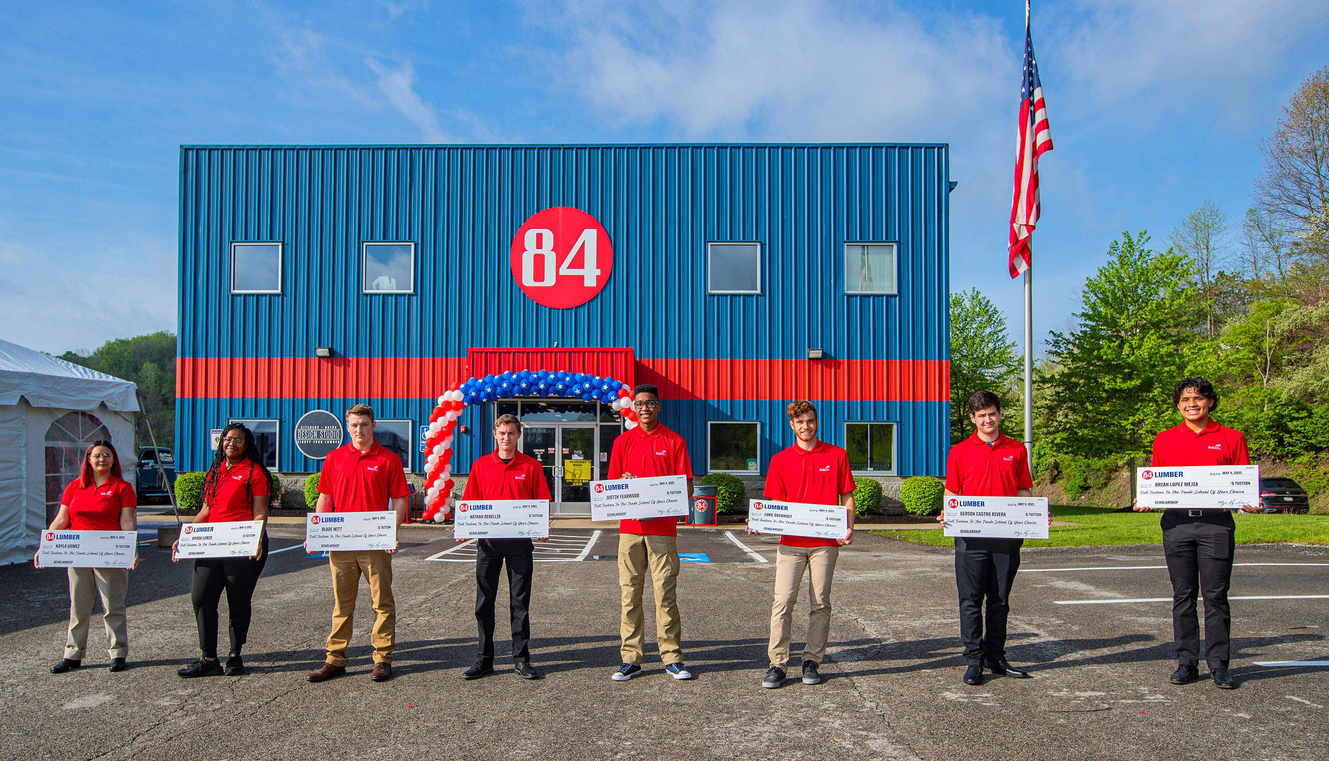 84 Lumber celebrated high school seniors entering the skilled trades and surprised 10 students with scholarships, totaling $50,000, towards the trade school of their choosing.