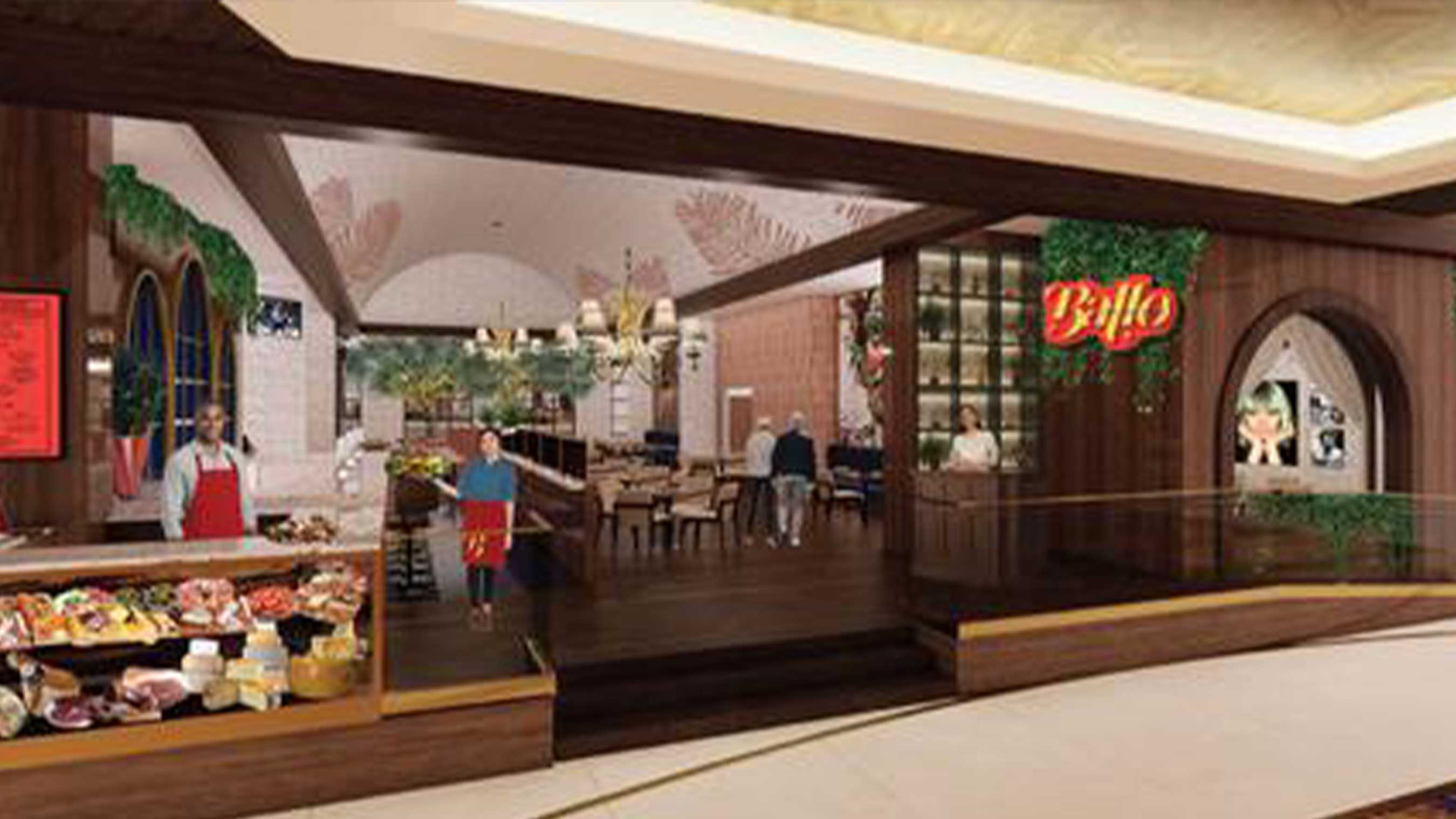 Rendering of Ballo, a new Italian dining concept from Chef Shawn McClain opening at SAHARA Las Vegas late 2021