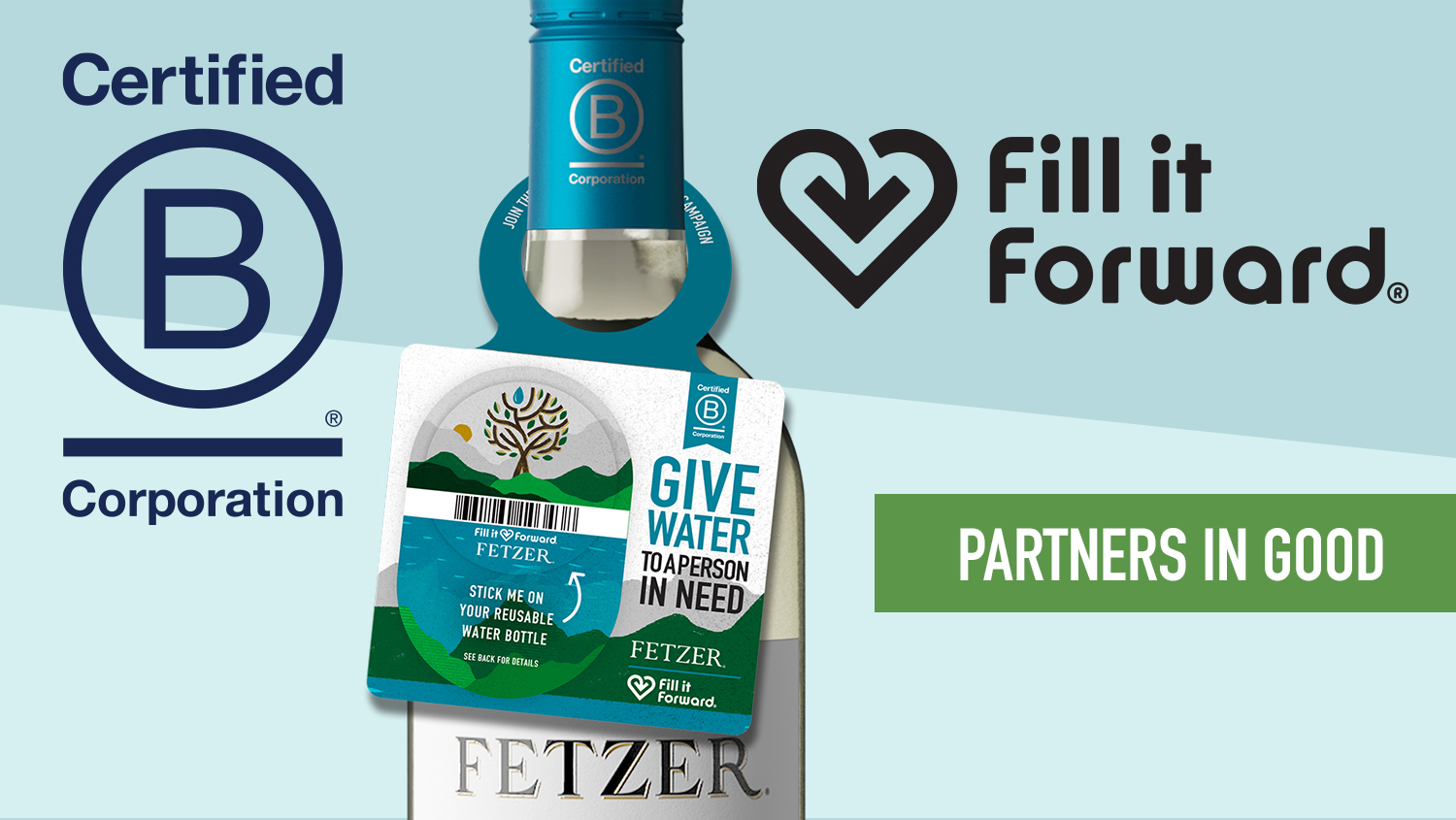 We partner with fellow B Corps and consumers to do still more good in the world! Working with our friends at Fill it Forward, we help to provide communities with clean water and prevent plastic pollution.