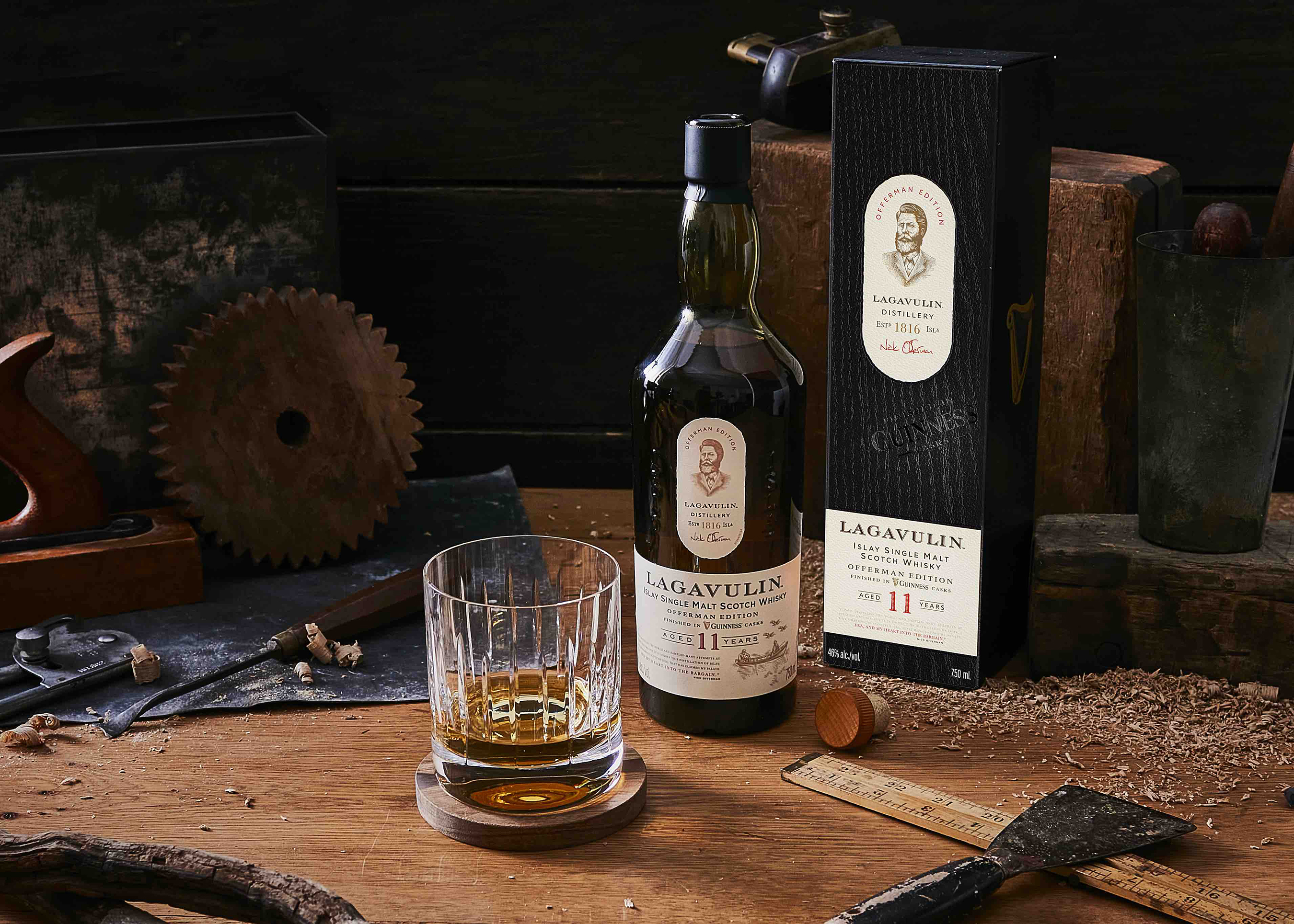 Together, ahead of World Whisky Day, and just in time for their Father's Day tradition, Nick and Ric invite you to pour a dram of the newest release from Nick Offerman and Lagavulin Islay Single Malt Scotch Whisky - Lagavulin Offerman Edition: Guinness Cask Finish.
