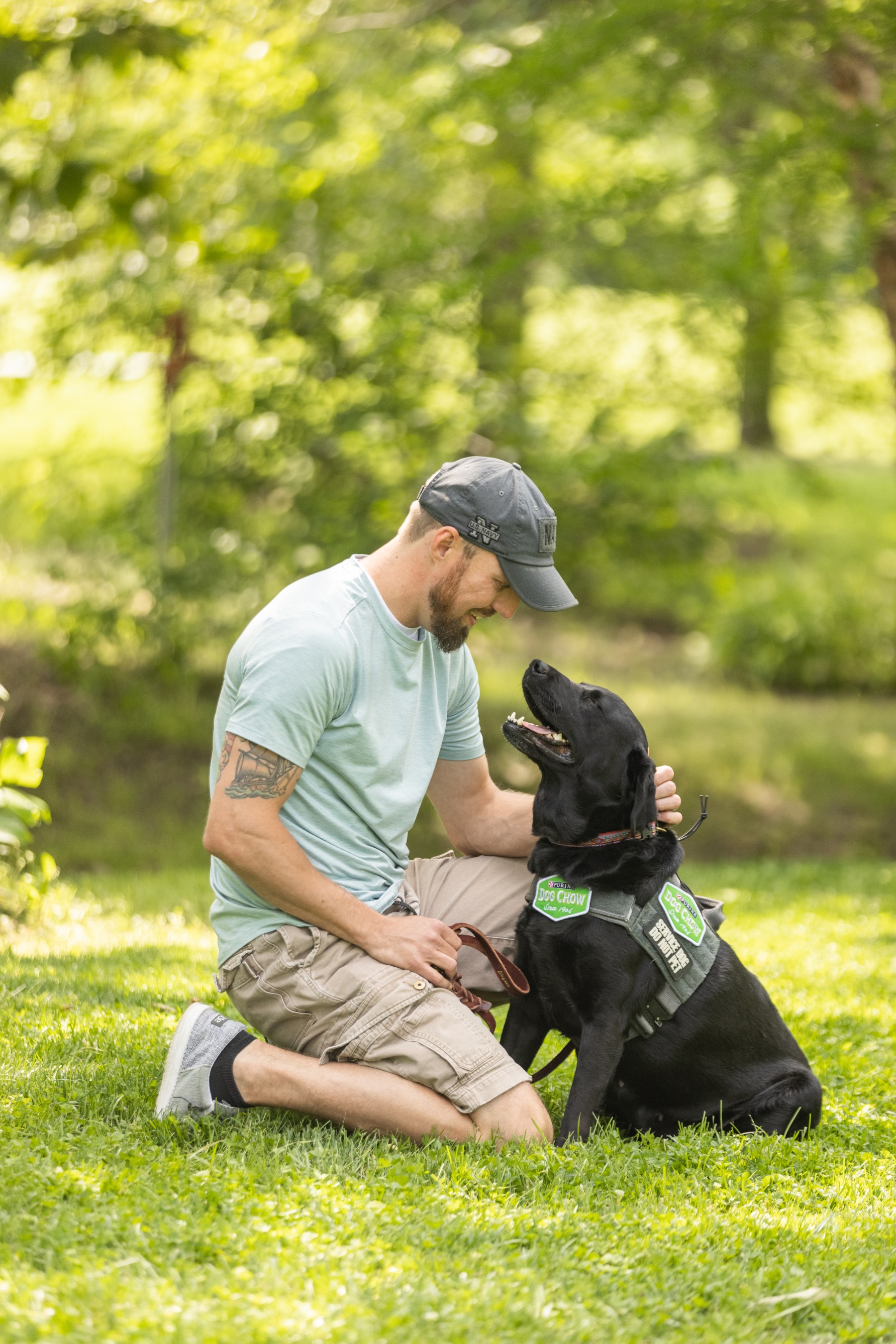 Military veteran Andy and his service dog Thanos participate in the fourth annual Dog Chow Service Dog Salute campaign