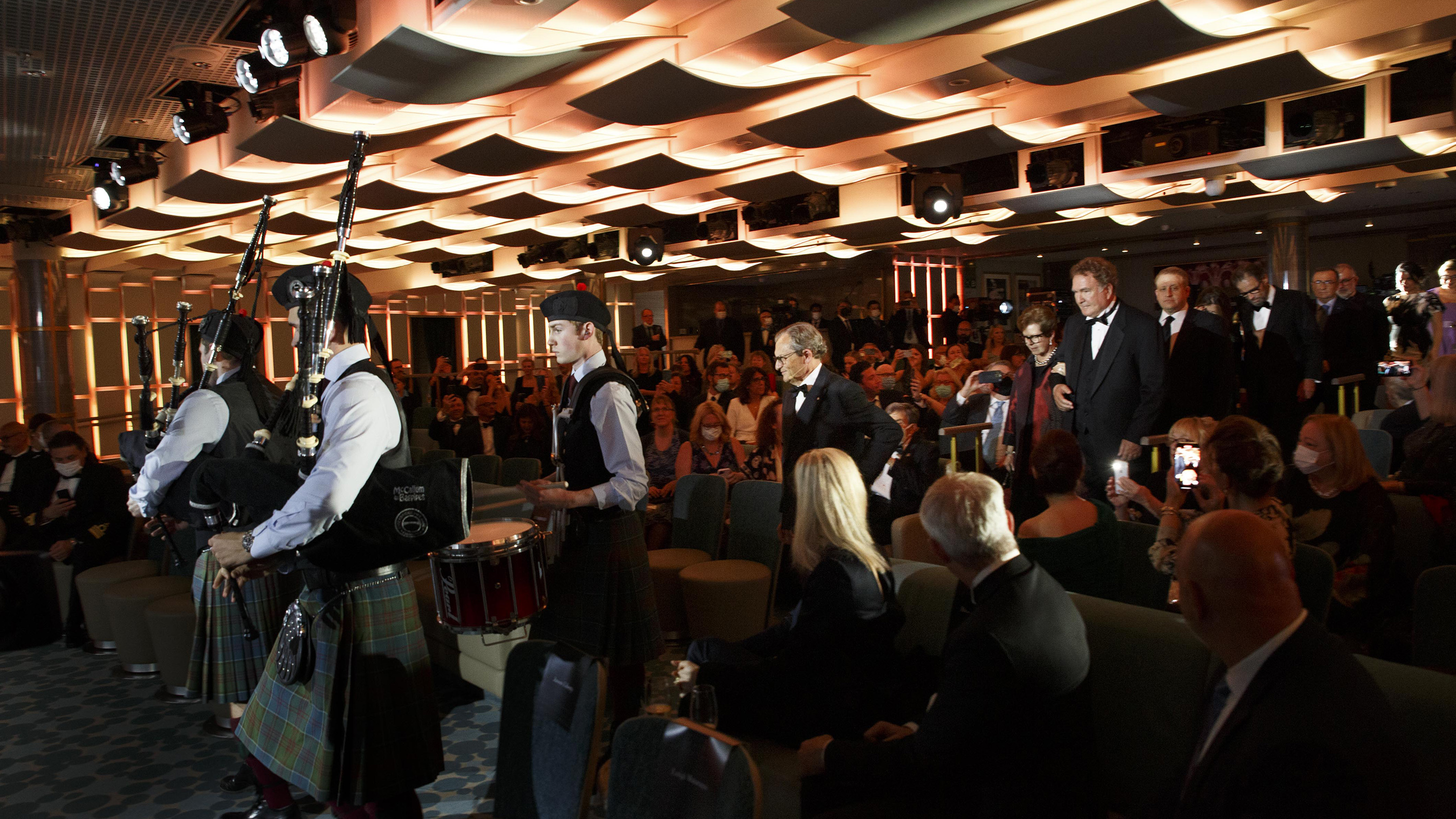 A custom of Royal Caribbean Group, bagpipers led dignitaries to commence the naming ceremony.