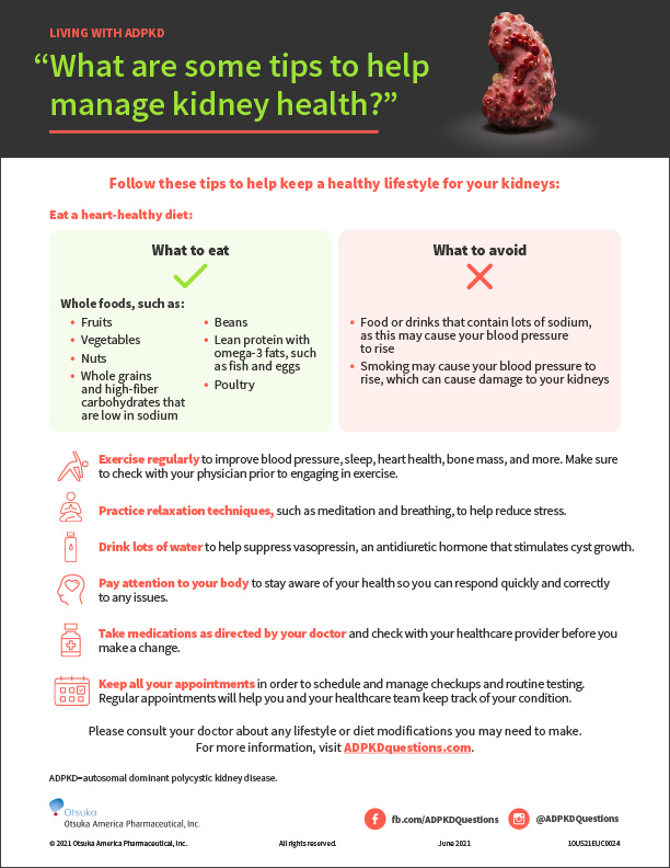 What are some tips to help manage kidney health?