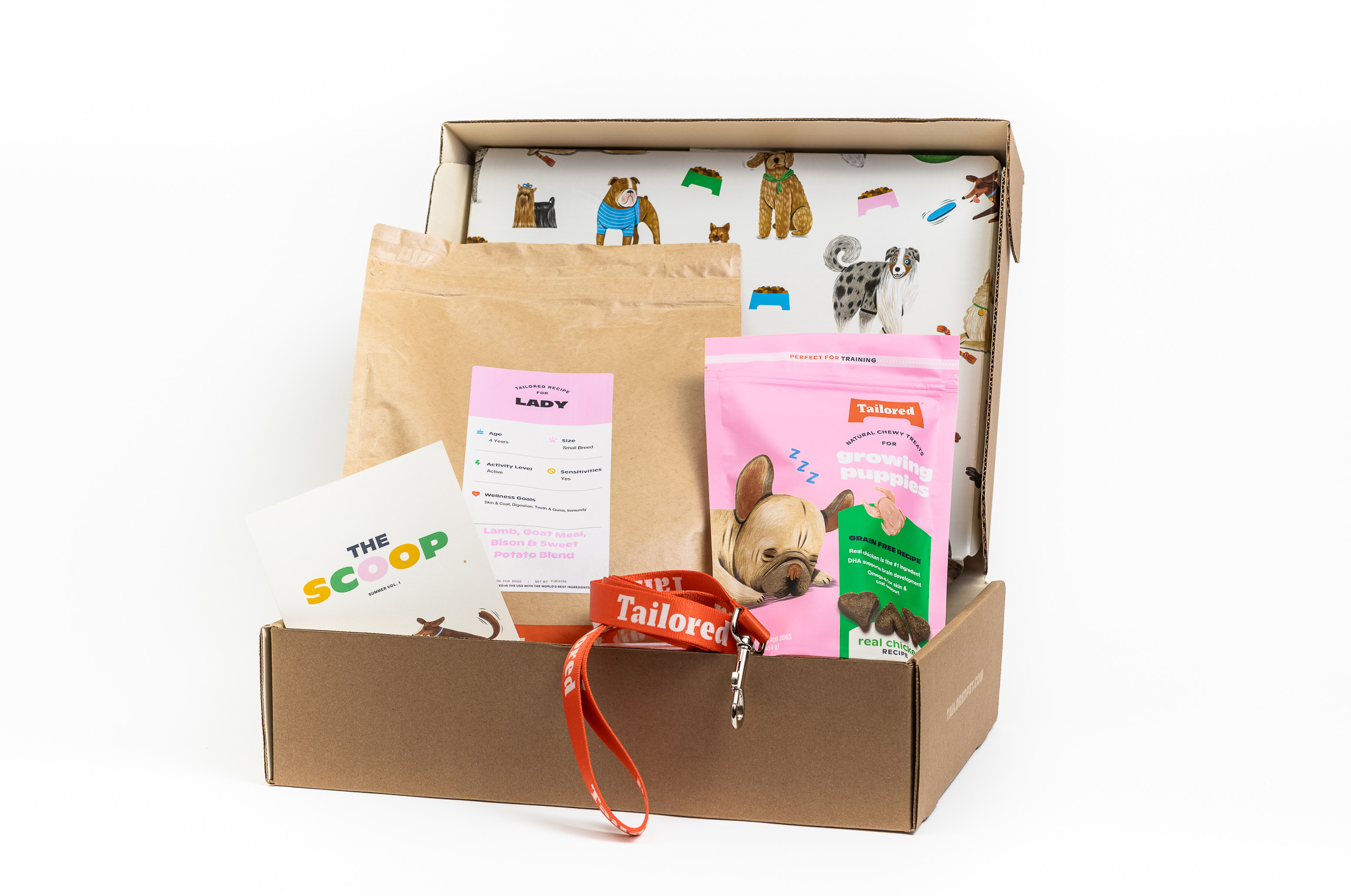New Tailored® Treats are now available to complement your puppy's personalized food subscription!  Sign up and get 70% off your first order today!