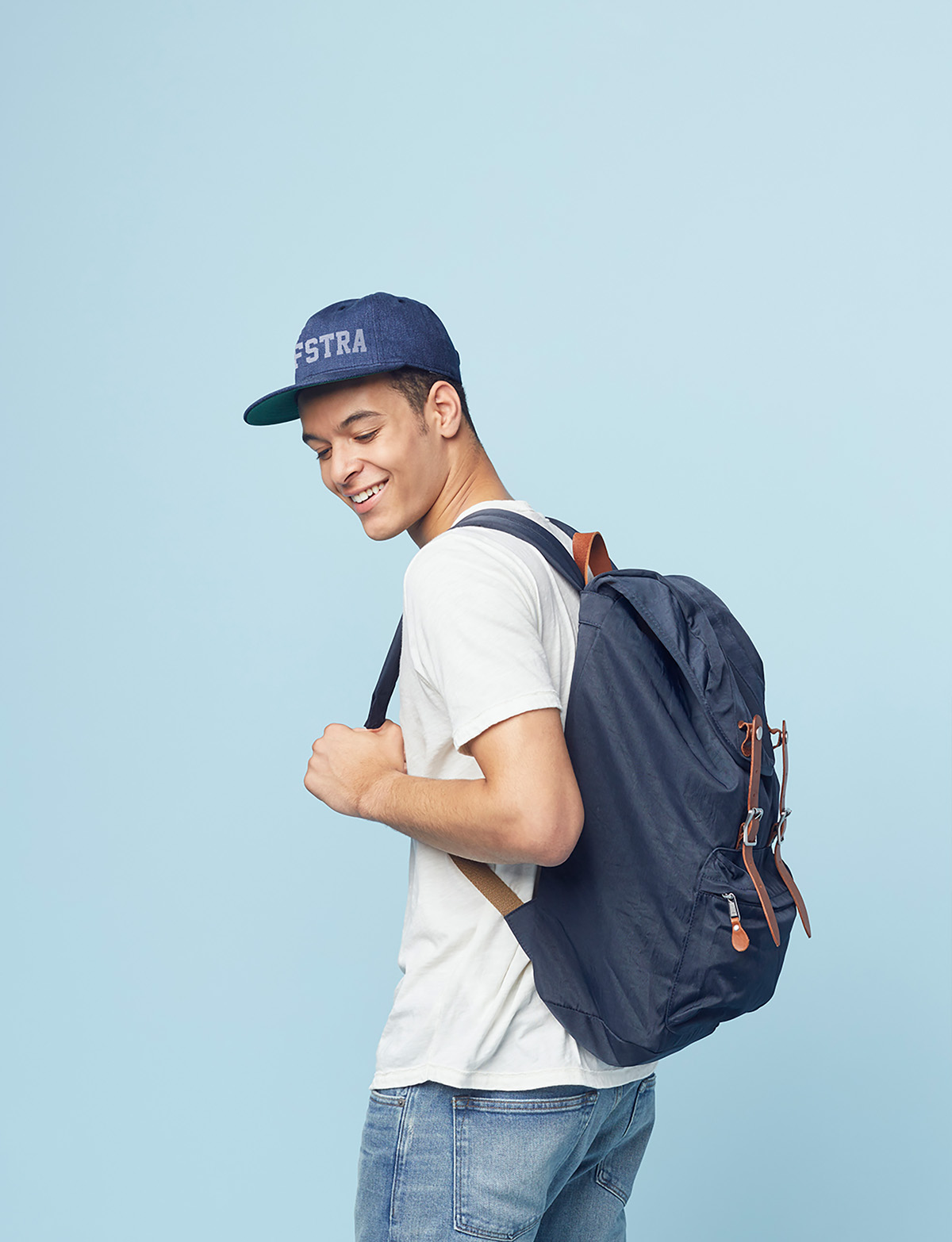Young man with backpack
