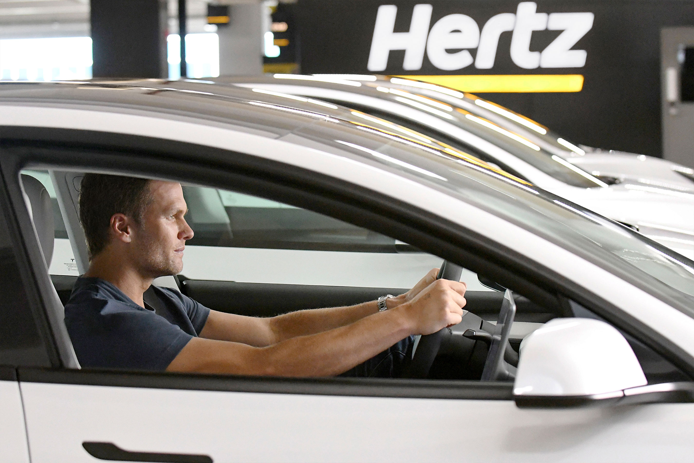 On set at Hertz’s "Speed" commercial, which uses humor and Tom Brady’s “Let’s Go” game-day rallying cry to underscore Hertz’s reputation for excellence, speed and ease during the travel experience.