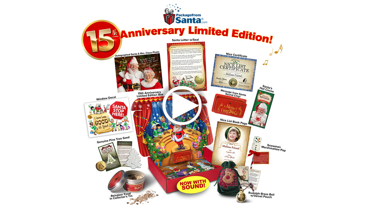 Keep your child believing with the all-new 2021 Personalized Package From Santa®! Limited Edition Platinum Package now includes the North Pole Sound Player!
