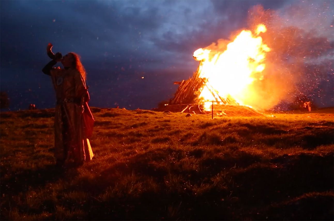 Ancient Celts marked Samhain (Halloween) at the midpoint between the fall equinox and the winter solstice. During this time of year, hearth fires in family homes were left to burn out while the harvest was gathered and relit by the communal bonfire