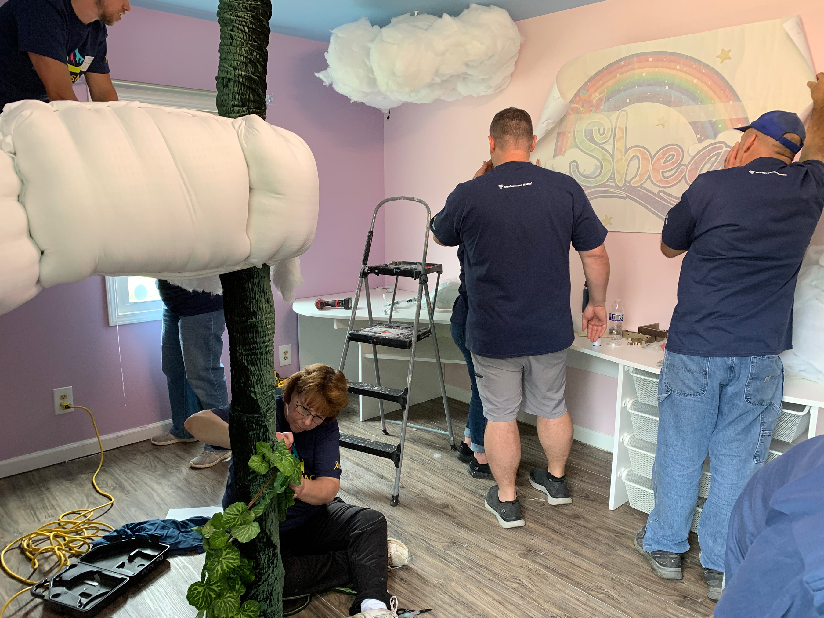 Shea’s brand-new unicorn-themed room, created by volunteers from Northwestern Mutual and Special Spaces