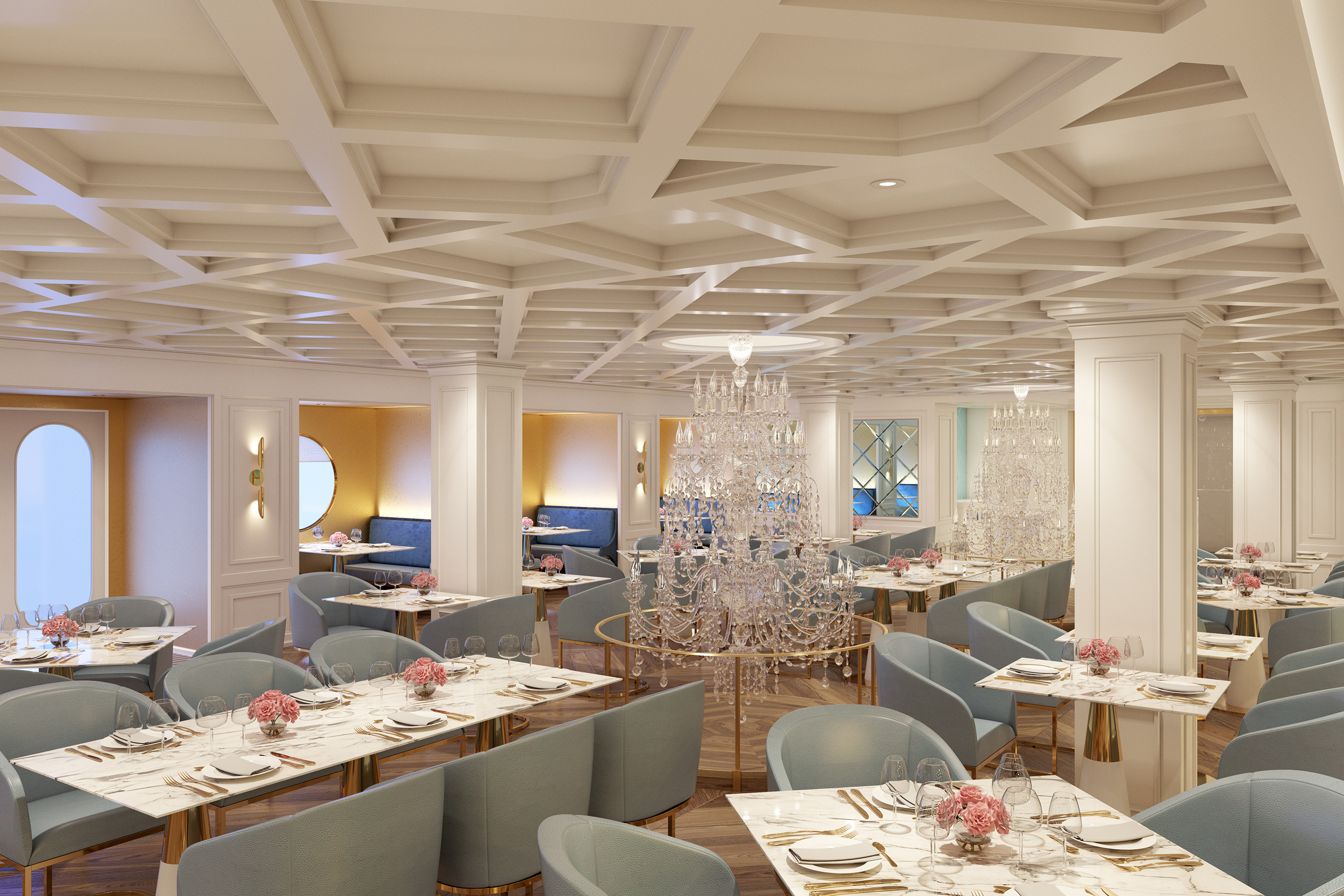 Guest-favorite eateries will make a return on Norwegian Prima and Viva, including Le Bistro, the French specialty restaurant. The space captures the French flair of the Palace of Mirrors in Versailles and will showcase sophisticated décor boasting three floor-to-ceiling chandeliers, coffered ceilings and plaster moldings.