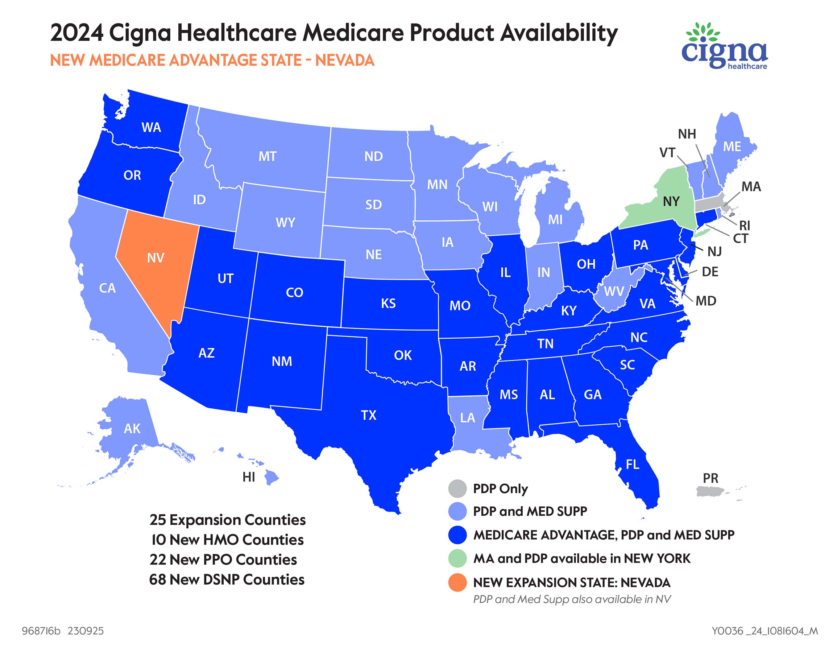 : Cigna Healthcare will expand its MA service area, increasing its footprint to 603 counties across 29 states and the District of Columbia. : Cigna Healthcare will expand its MA service area, increasing its footprint to 603 counties across 29 states and the District of Columbia.