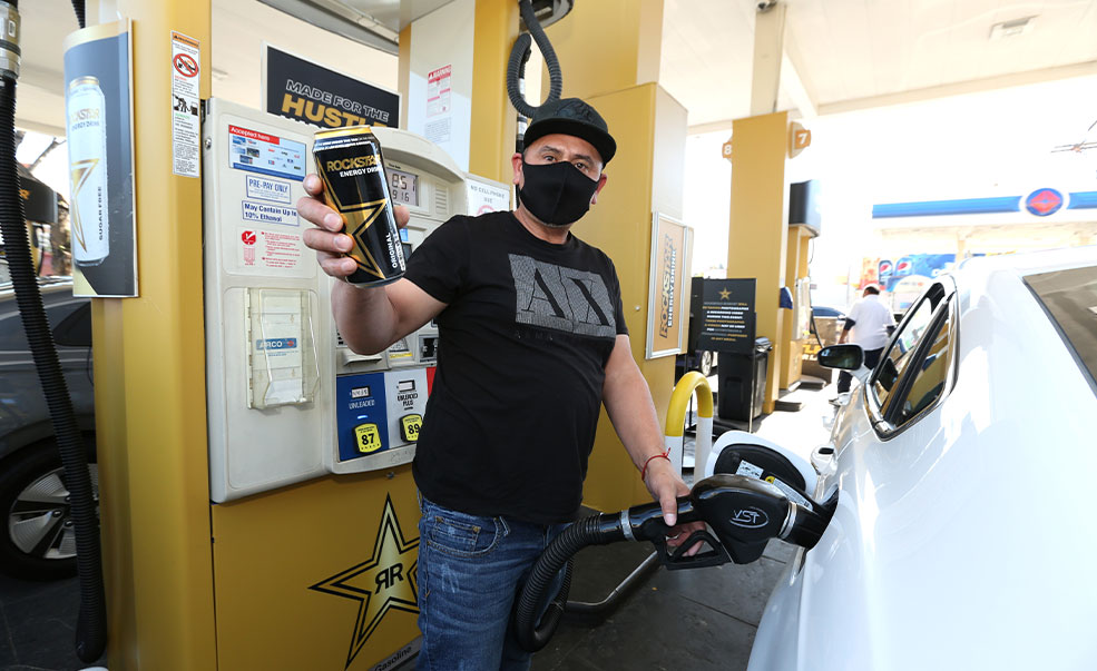 Rockstar Energy Drink rewards rideshare drivers with free gas to fuel their everyday hustle on Thursday, Feb. 03, 2022 in Los Angeles.