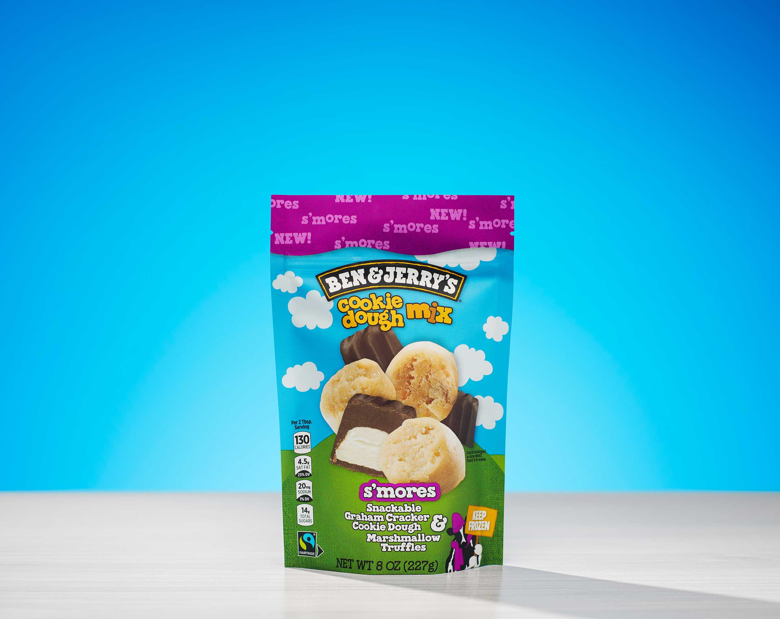 The new S’mores Cookie Dough Mix unveiled by Ben & Jerry’s features snackable graham cracker cookie dough with marshmallow truffles.