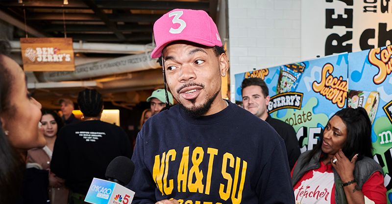 Chance the Rapper talks with Chicago media about honoring teachers with free Ben & Jerry's during Teacher Appreciation Week