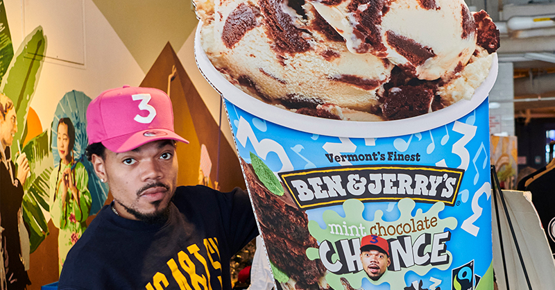 Chance the Rapper uses his Ben & Jerry's flavor, Mint Chocolate Chance, to benefit his non profit SocialWorks