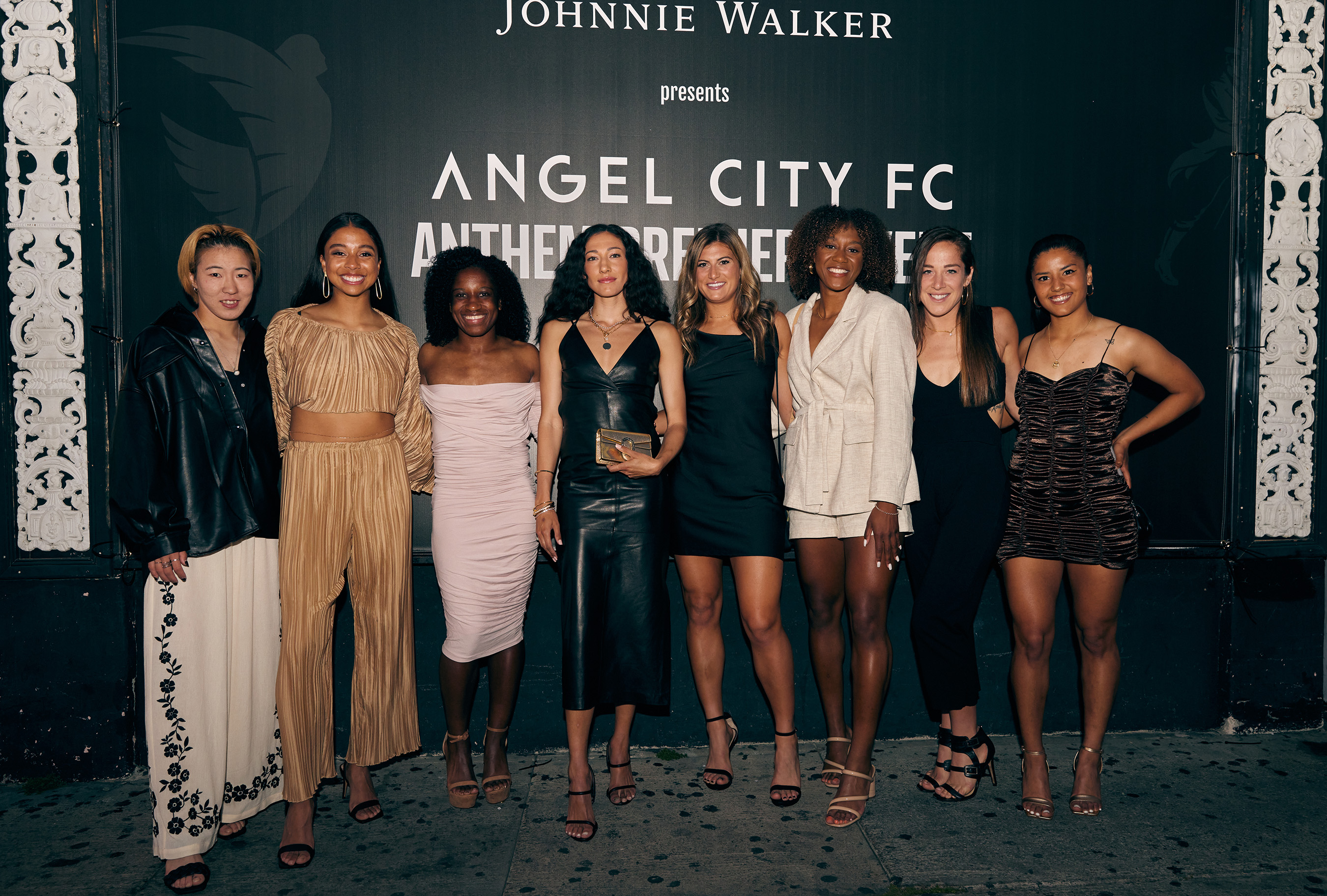Members of the Angel City FC Team Celebrate Johnnie Walker’s New First Strides Initiative at Their Anthem Launch Event.