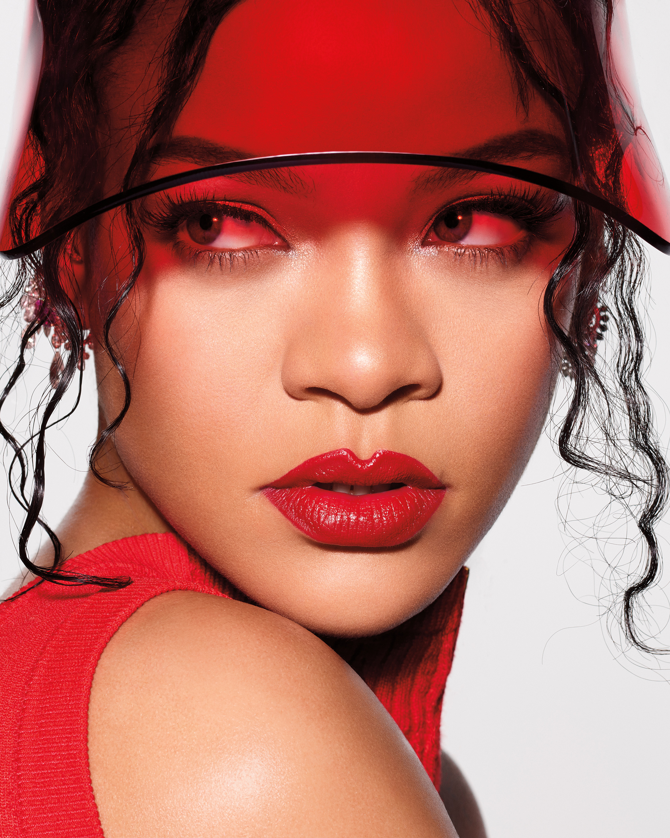 Fenty Beauty Fenty Icon Semi-Matte Refillable Lipstick Campaign. Rihanna wears shade “The MVP,” available now at Ulta Beauty.