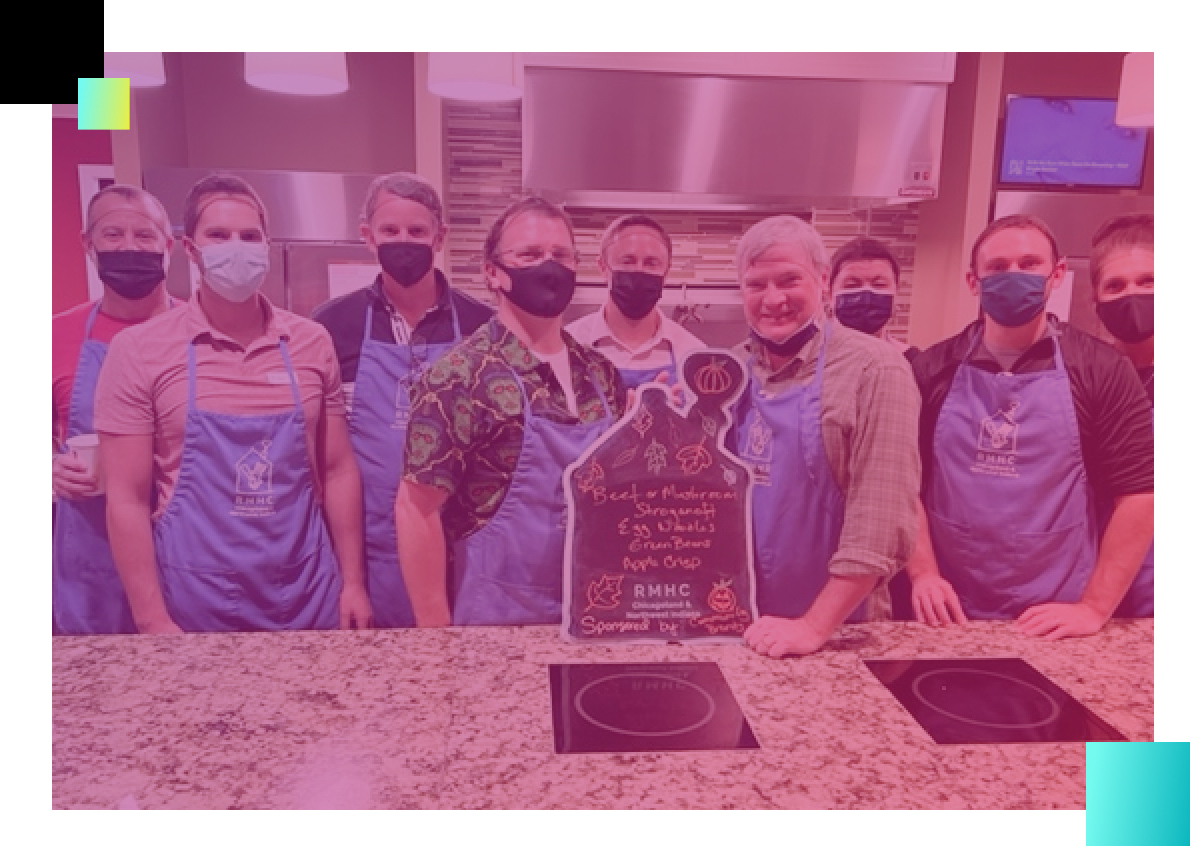 Our leadership team volunteered to prepare, serve, and clean up a dinner for over 100 Ronald McDonald House families.