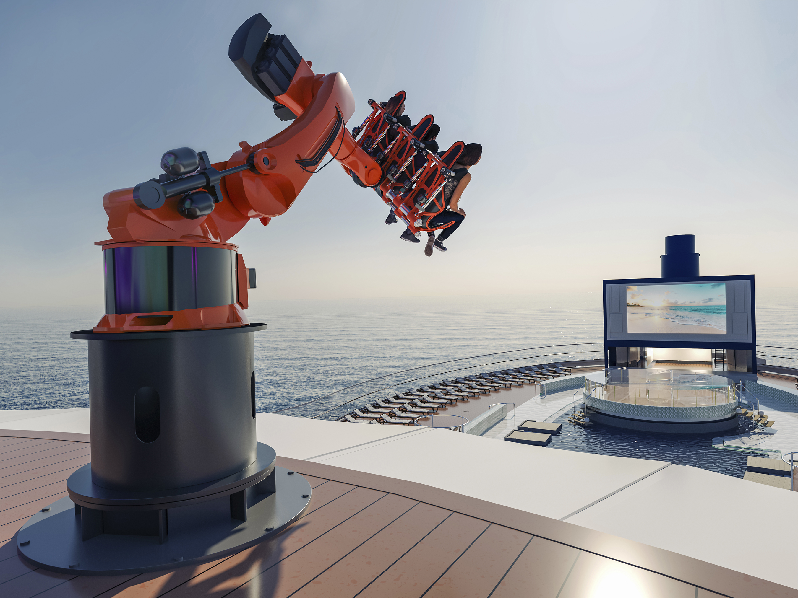 ROBOTRON de MSC Cruceros será el primer paseo en brazo robótico en el mar.