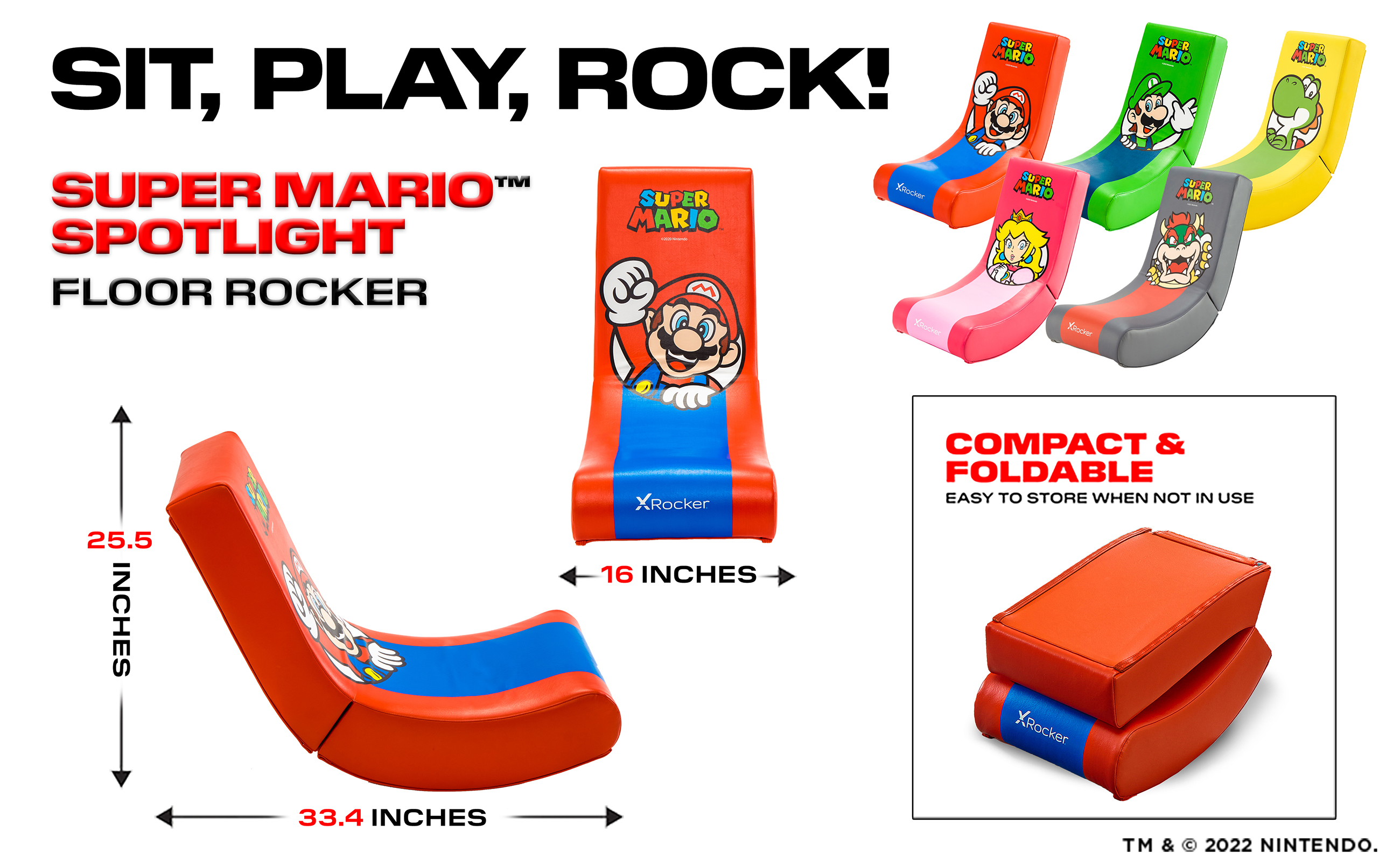X Rocker® Super Mario™ Spotlight Floor Rocker - Mario