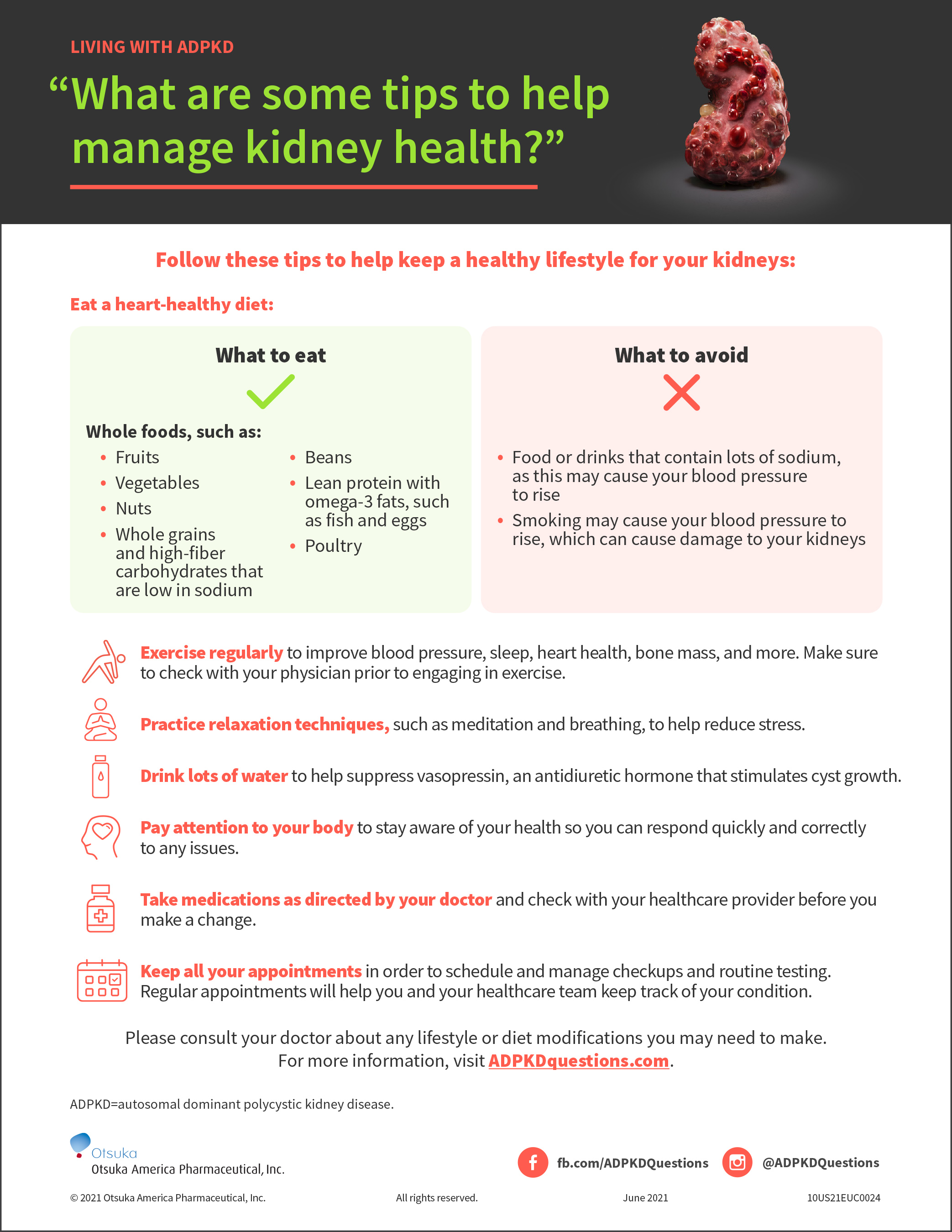 “What are some tips to help manage kidney health?”