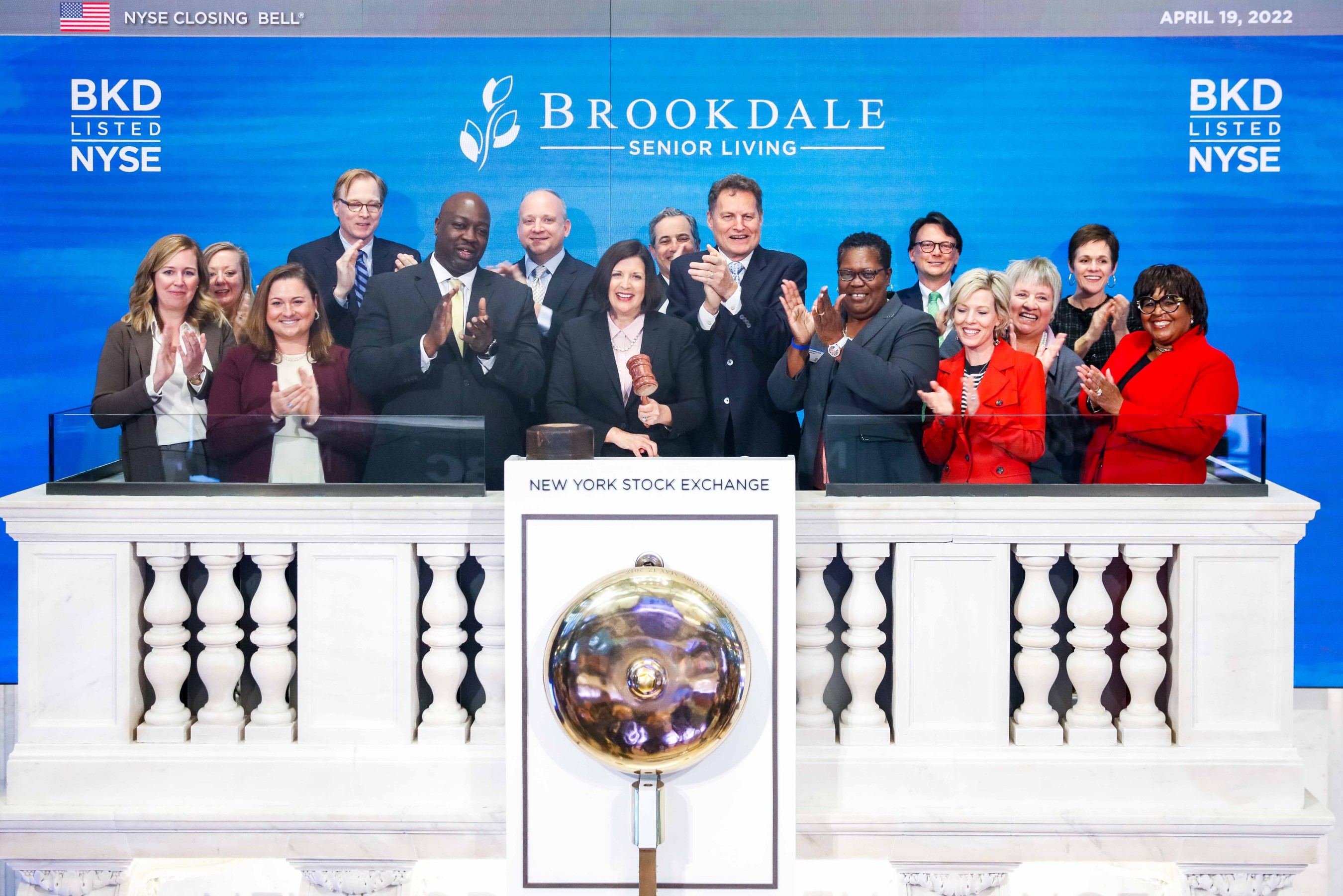 Baier, along with several Brookdale heroes, celebrated the digital release of the book by ringing the closing bell at the NYSE.