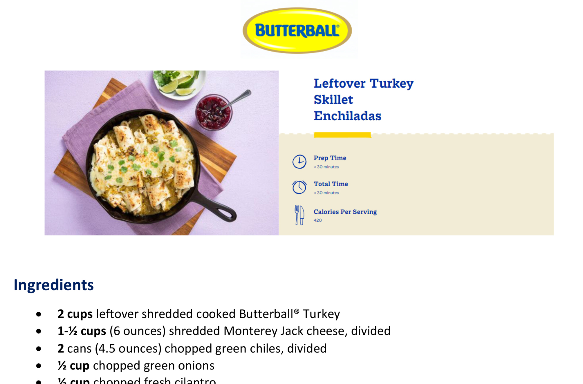 Leftover Turkey Skillet Enchiladas