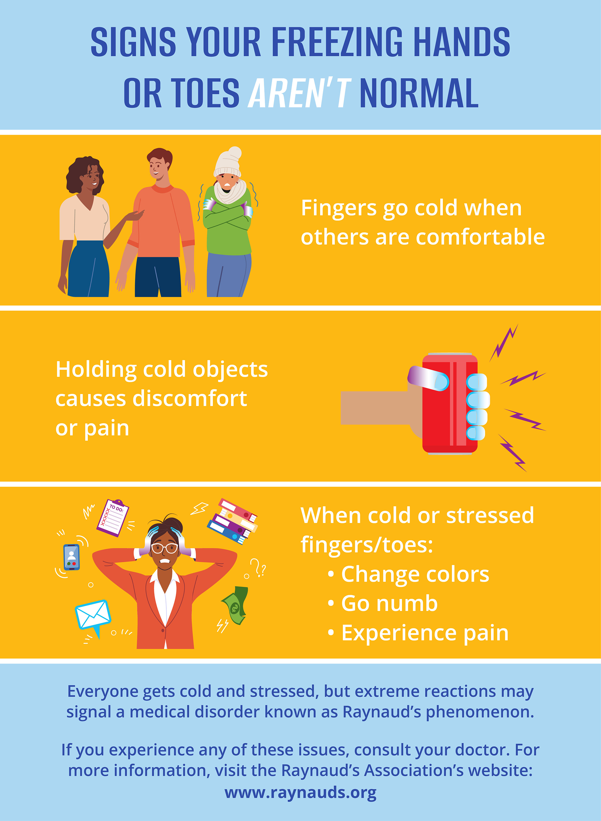 Color Changes In Extremities When Cold Usually Not Normal, Say Medical