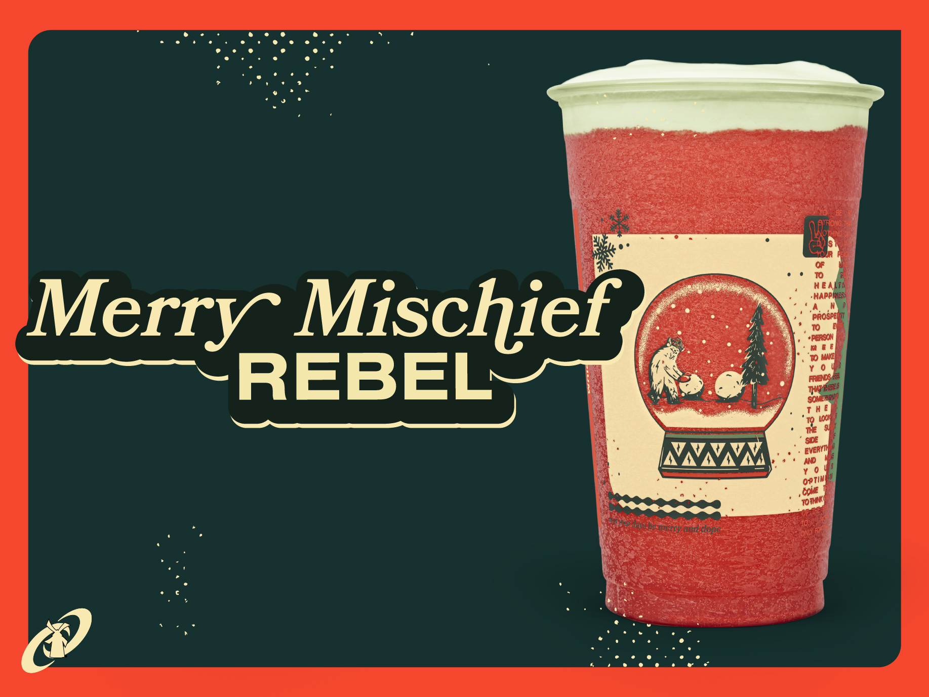 Merry Mischief Rebel: The Merry Mischief Rebel features strawberry and red raspberry flavors in Dutch Bros’ exclusive energy drink, Rebel, topped with NEW Green Apple Soft Top.