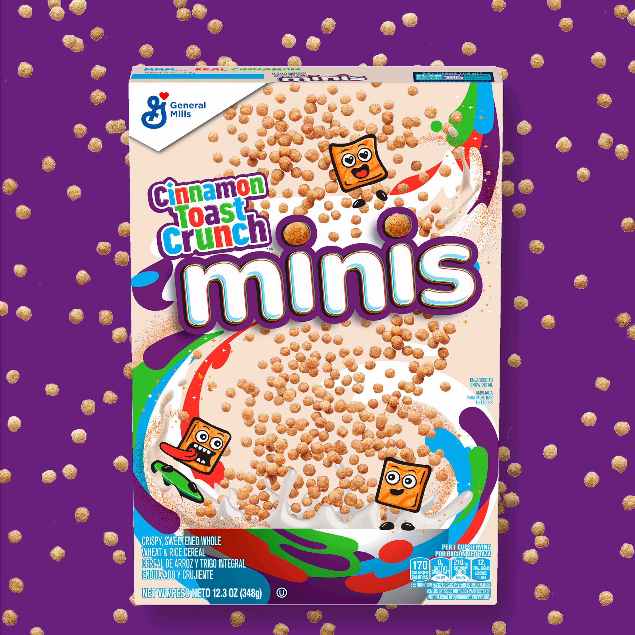 Minis are General Mills’ newest, tiniest way to enjoy fan-favorite cereals Trix, Reese’s Puffs and Cinnamon Toast Crunch.