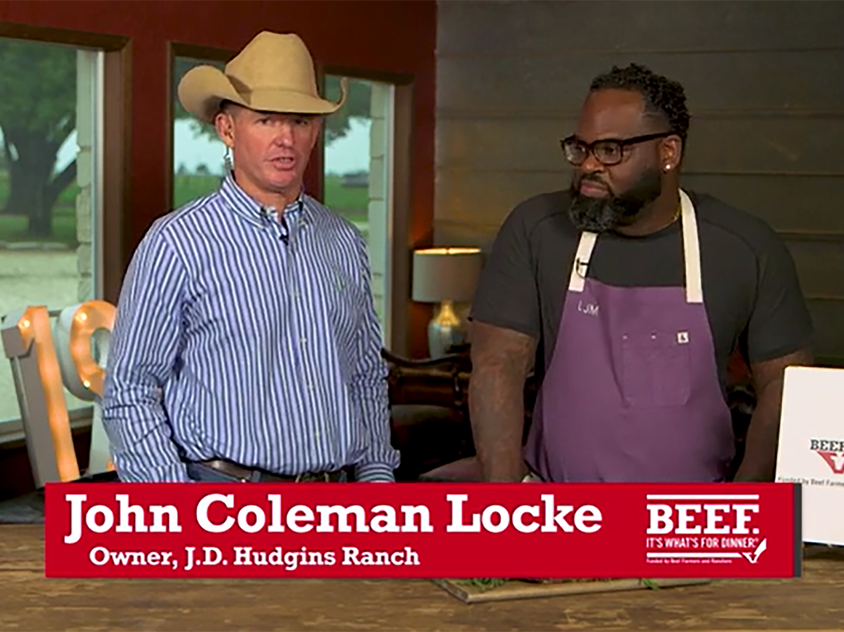 Cattle rancher and celebrity chef discuss sustainable beef and recipes.
