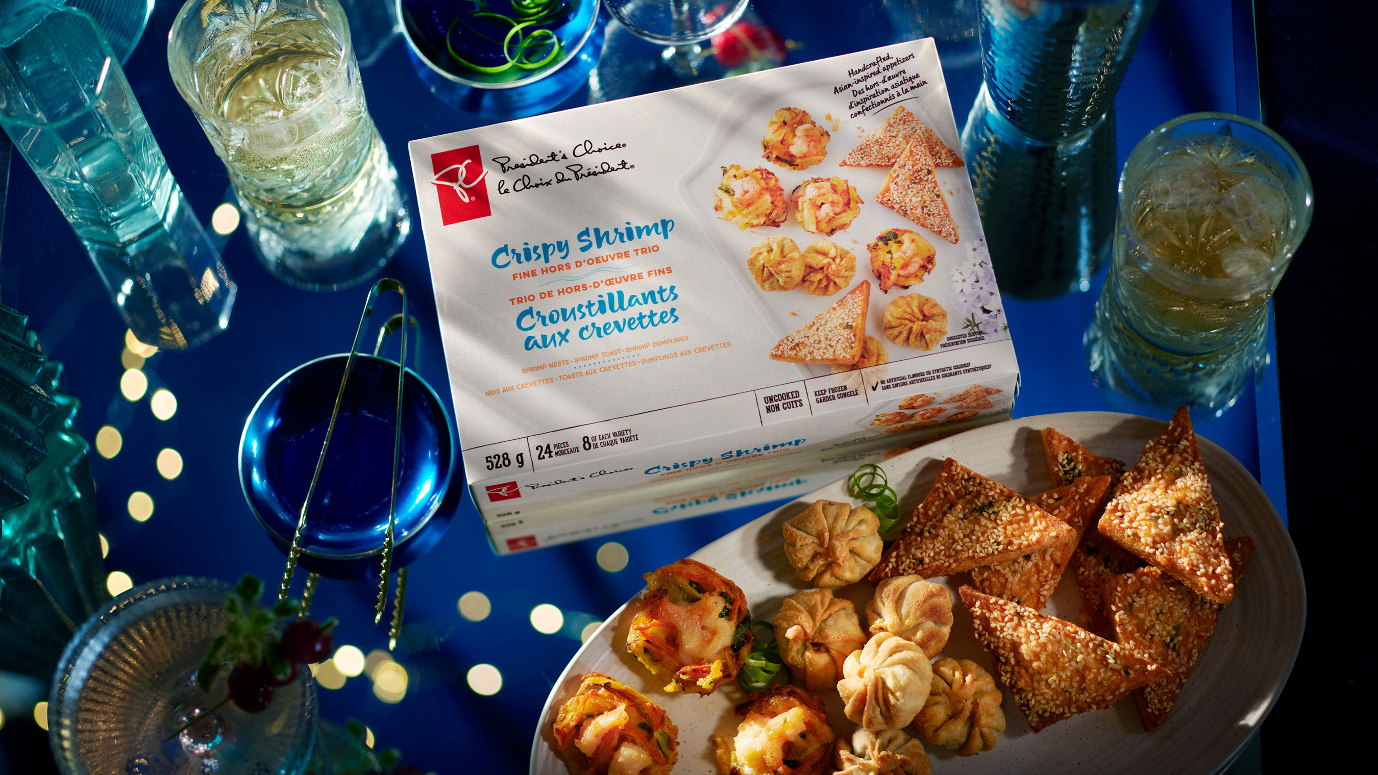 The new PC® Crispy Shrimp Fine Hors D'oeuvre Trio.  For more information, download your copy of the PC® Insiders Report™ at pc.ca