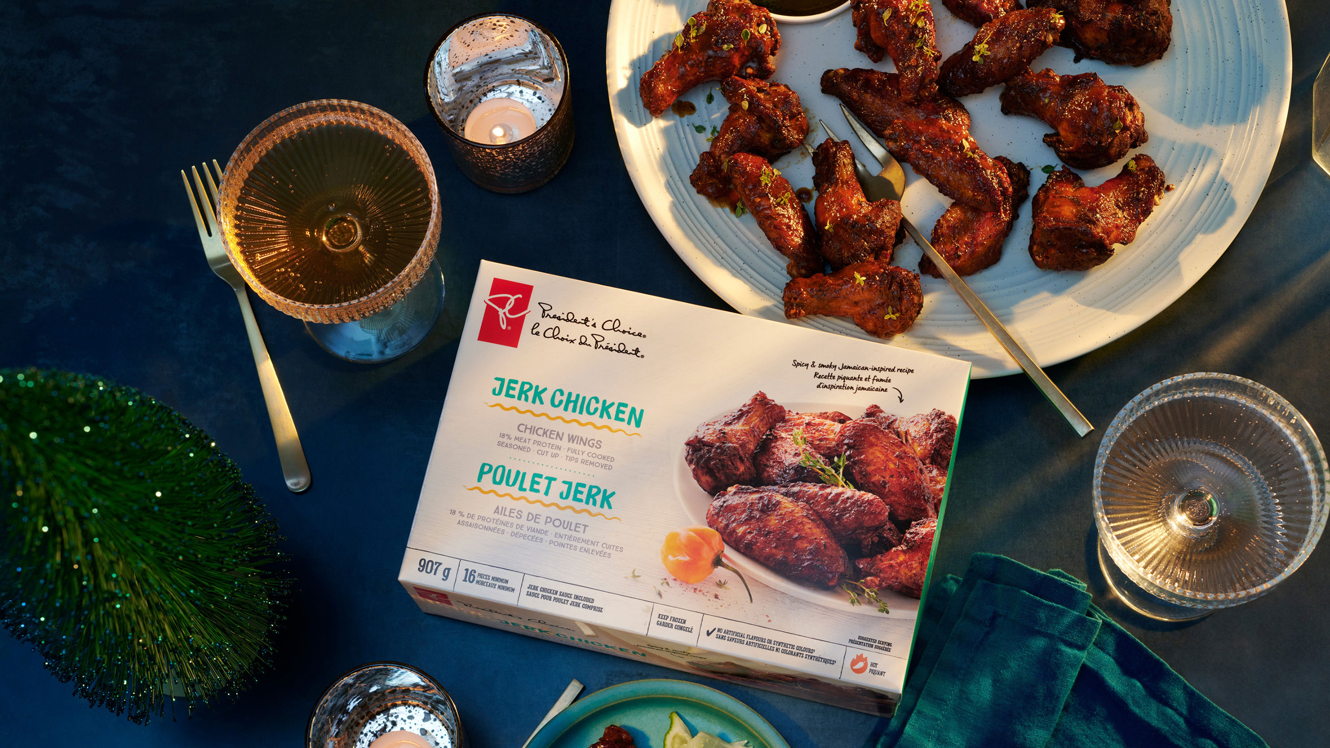 The new PC® Jerk Chicken Wings. For more information, download your copy of the PC® Insiders Report™ at pc.ca