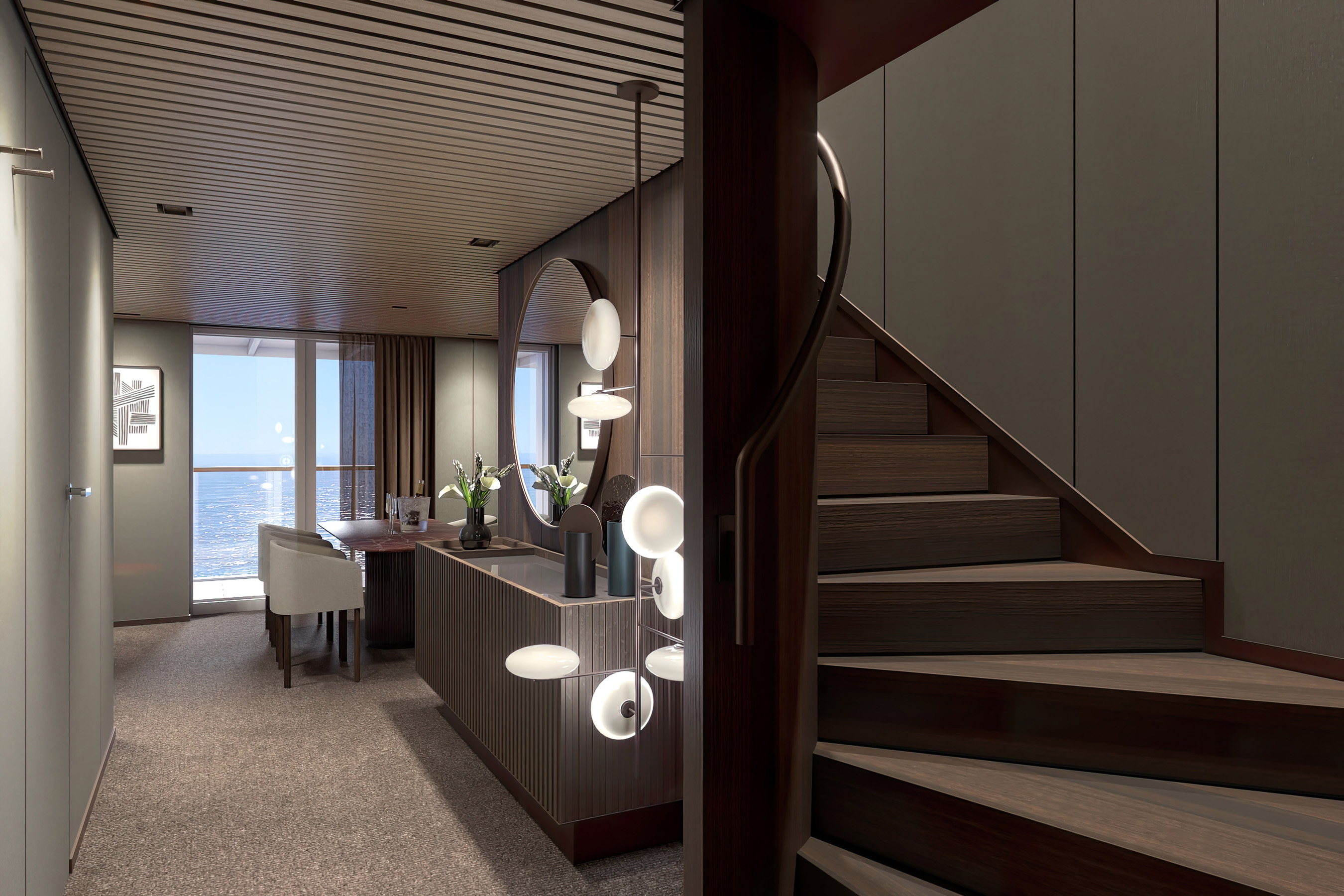 Norwegian Cruise Line’s new three-bedroom Duplex Haven Suites, available exclusively on Norwegian Aqua, span two stories offering guests a spacious home away from home.