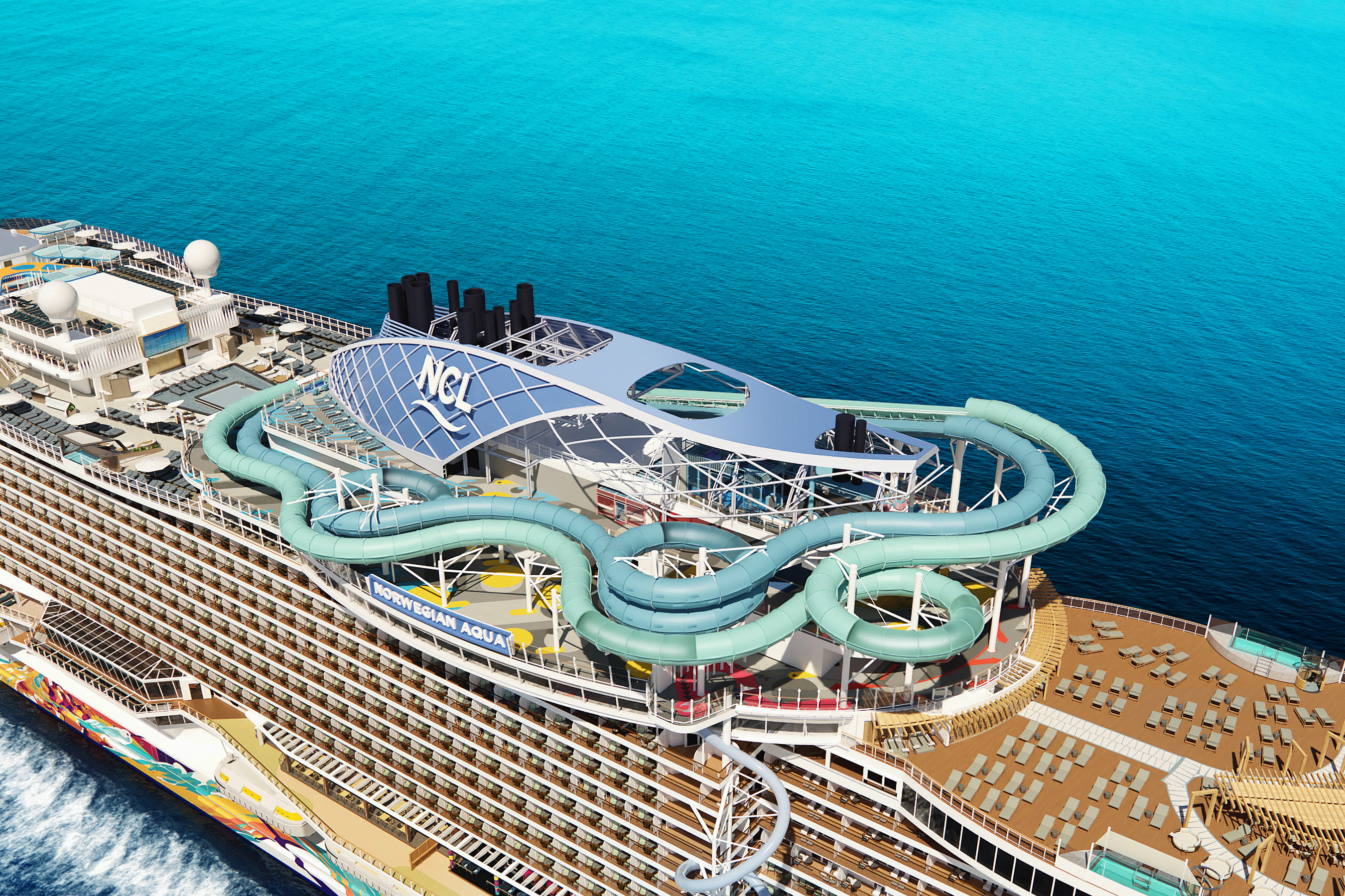 Norwegian Cruise Line, the innovator in global cruise travel, will debut the world’s first-ever hybrid waterslide and rollercoaster on board the Company's upcoming ship, Norwegian Aqua.