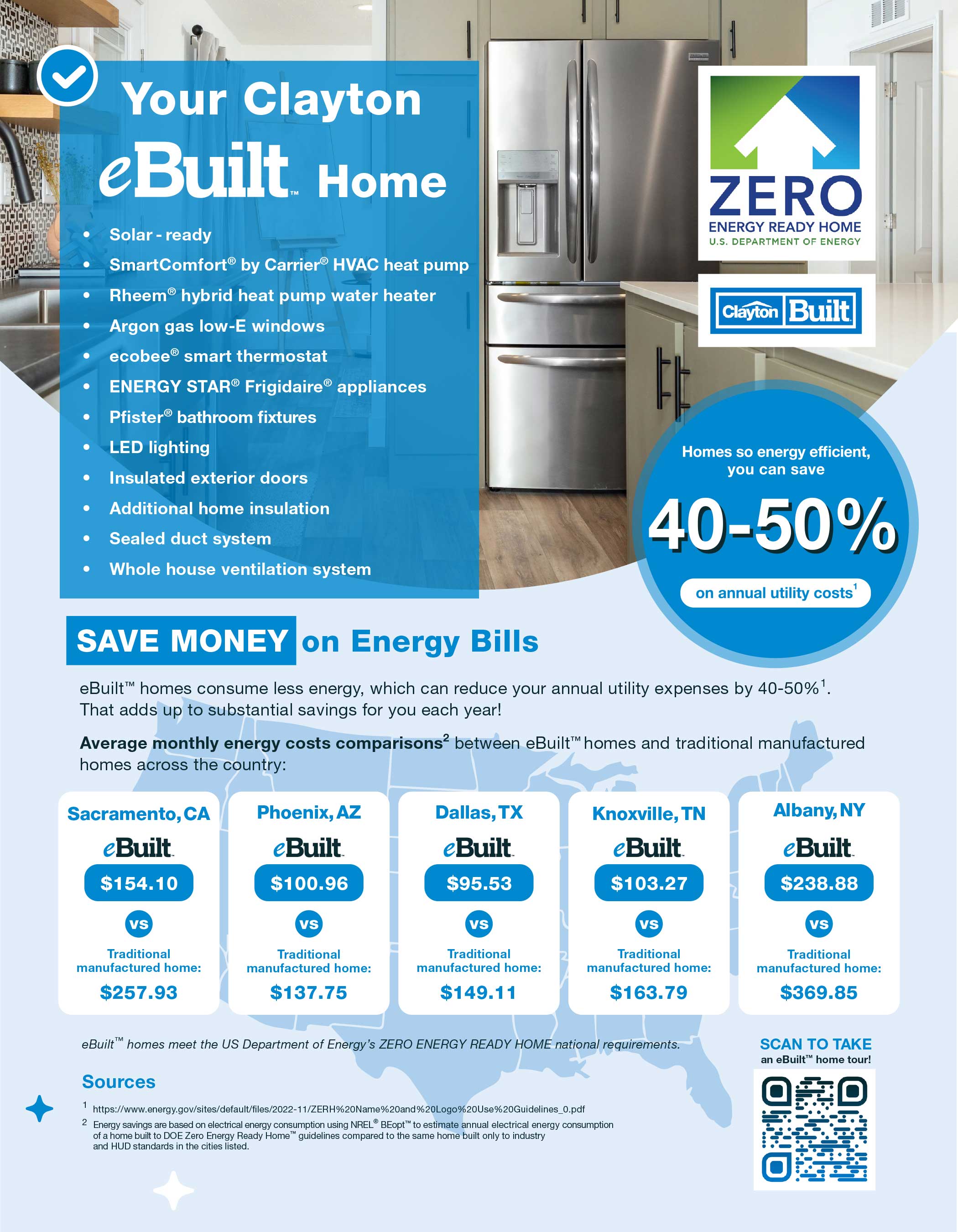eBuilt homes are built to accommodate a renewable solar energy system if the homeowner chooses to add after purchase for even more savings.