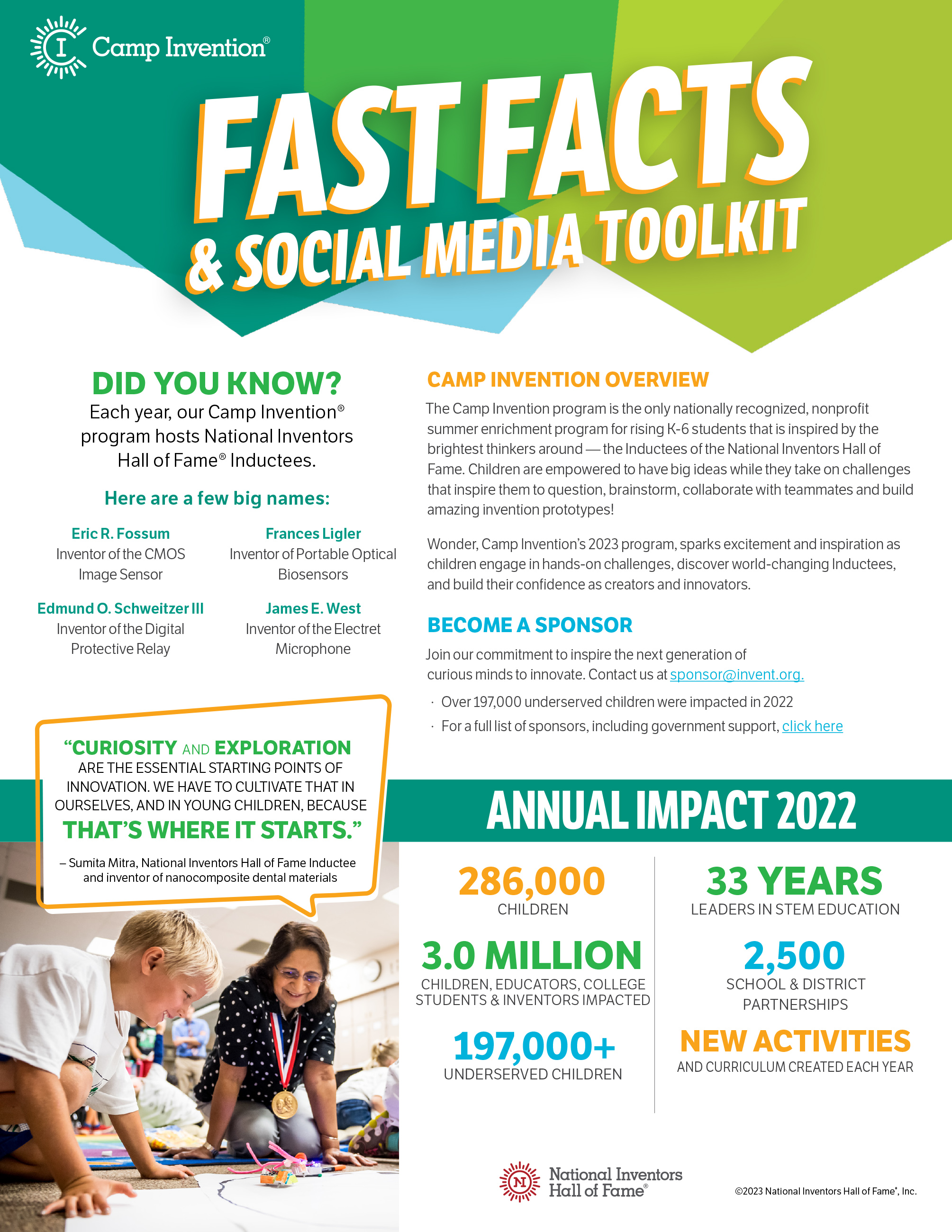 Camp Invention Fact Sheet and Social Media Toolkit