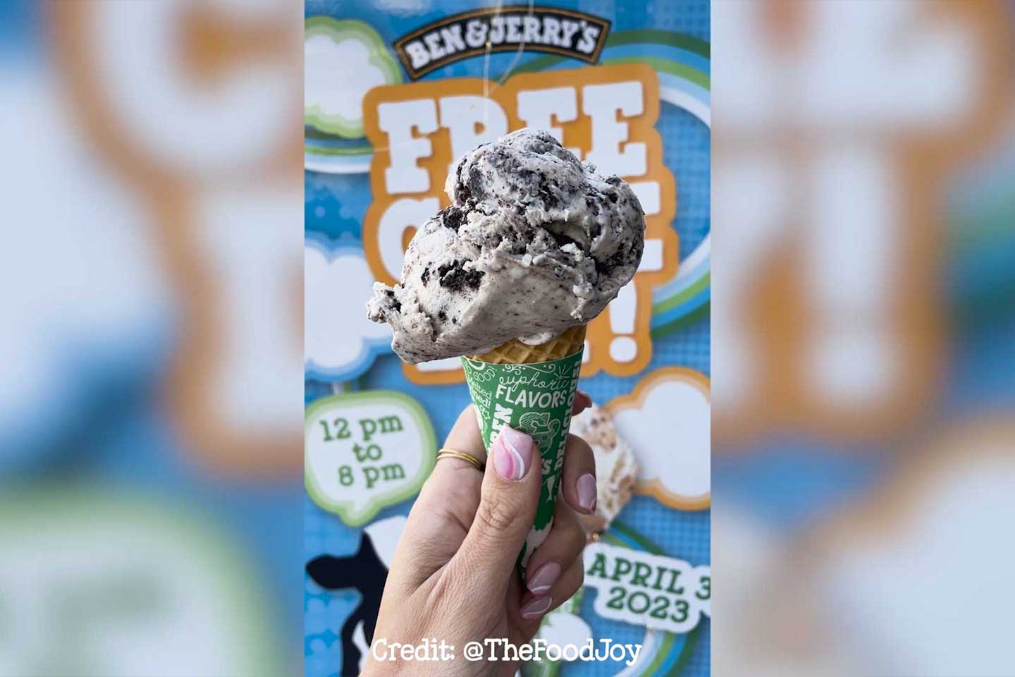BEN &amp; JERRY'S FREE CONE DAY IS TODAY!