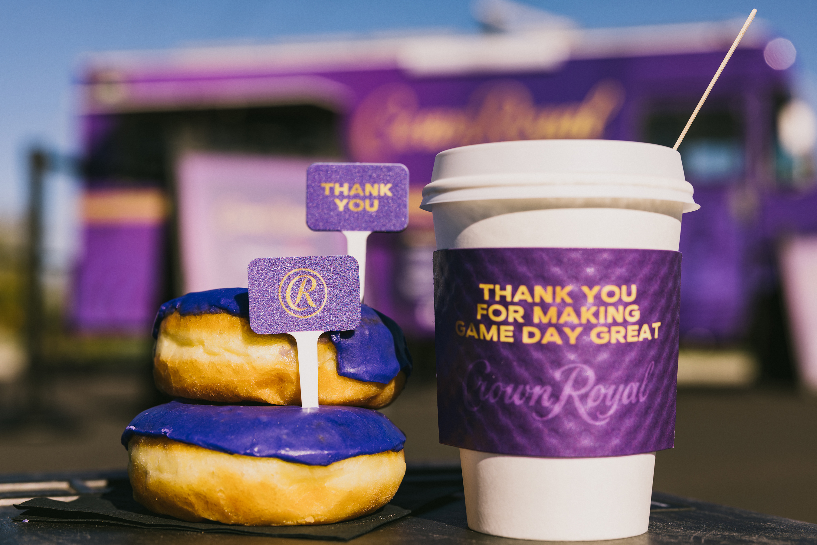 The Crown Royal Generosity Food Truck served its “Gratitude Menu,” to hospitality members, including  freshly brewed coffee and an exclusive Crown Royal-inspired purple donut.