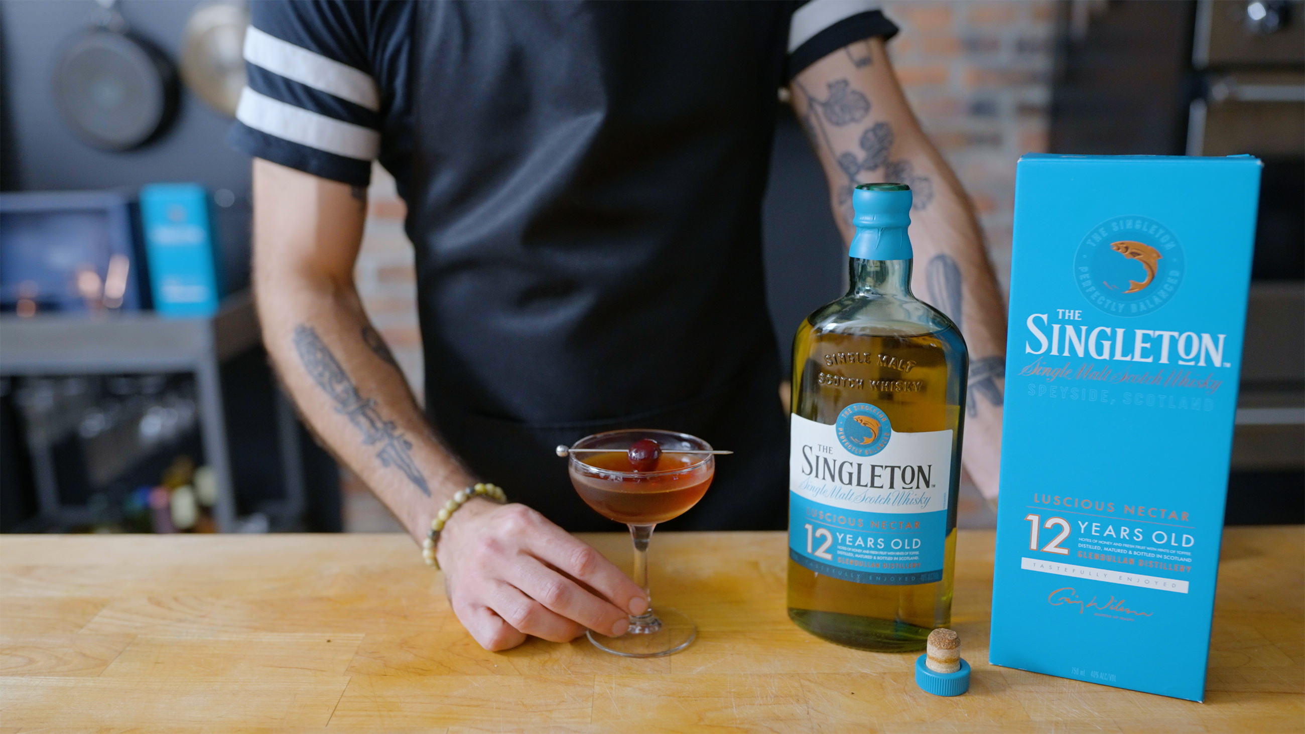 Babish and Omi recreate a Manhattan with Black Walnut Bitters made with The Singleton, a Single Malt Whisky best made for sharing and celebrating those who are close to us.