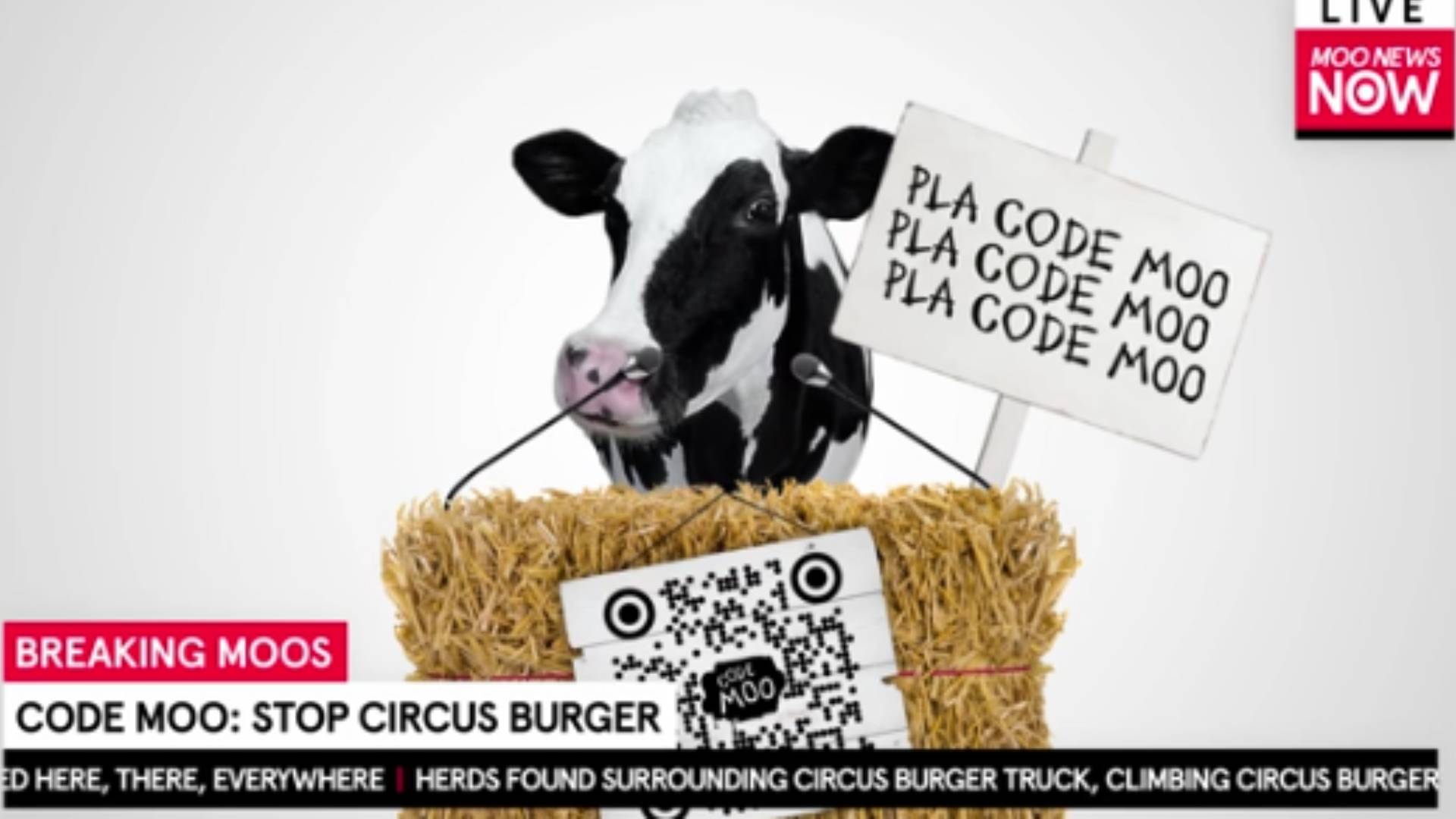 Play Video: The Chick-fil-A Cows are back for a summer of fun! Join the Cows’ ‘Code Moo’ mission through a digital game, animated short film, themed merchandise and more.