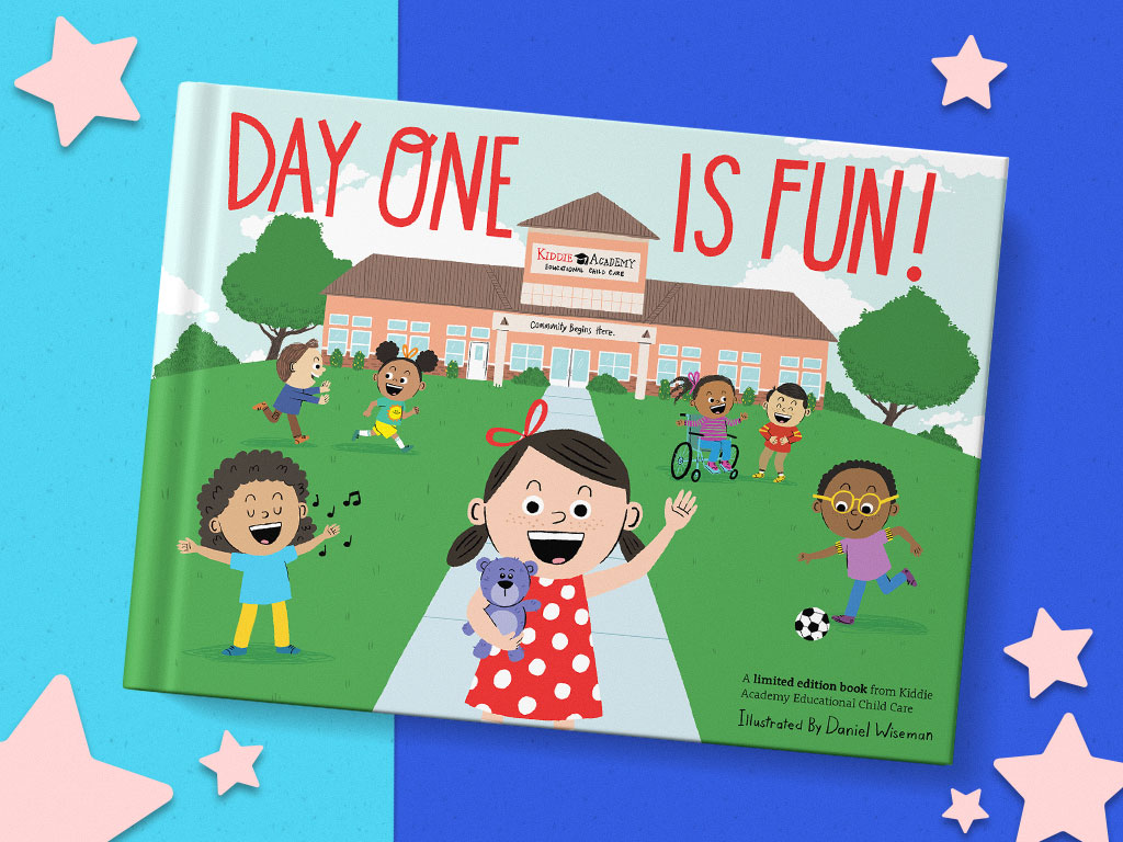 “Day One Is Fun!” is an age-appropriate storybook about what to expect on the first day of child care or preschool. It’s a gift for families who tour any of 325 Kiddie Academies nationwide.