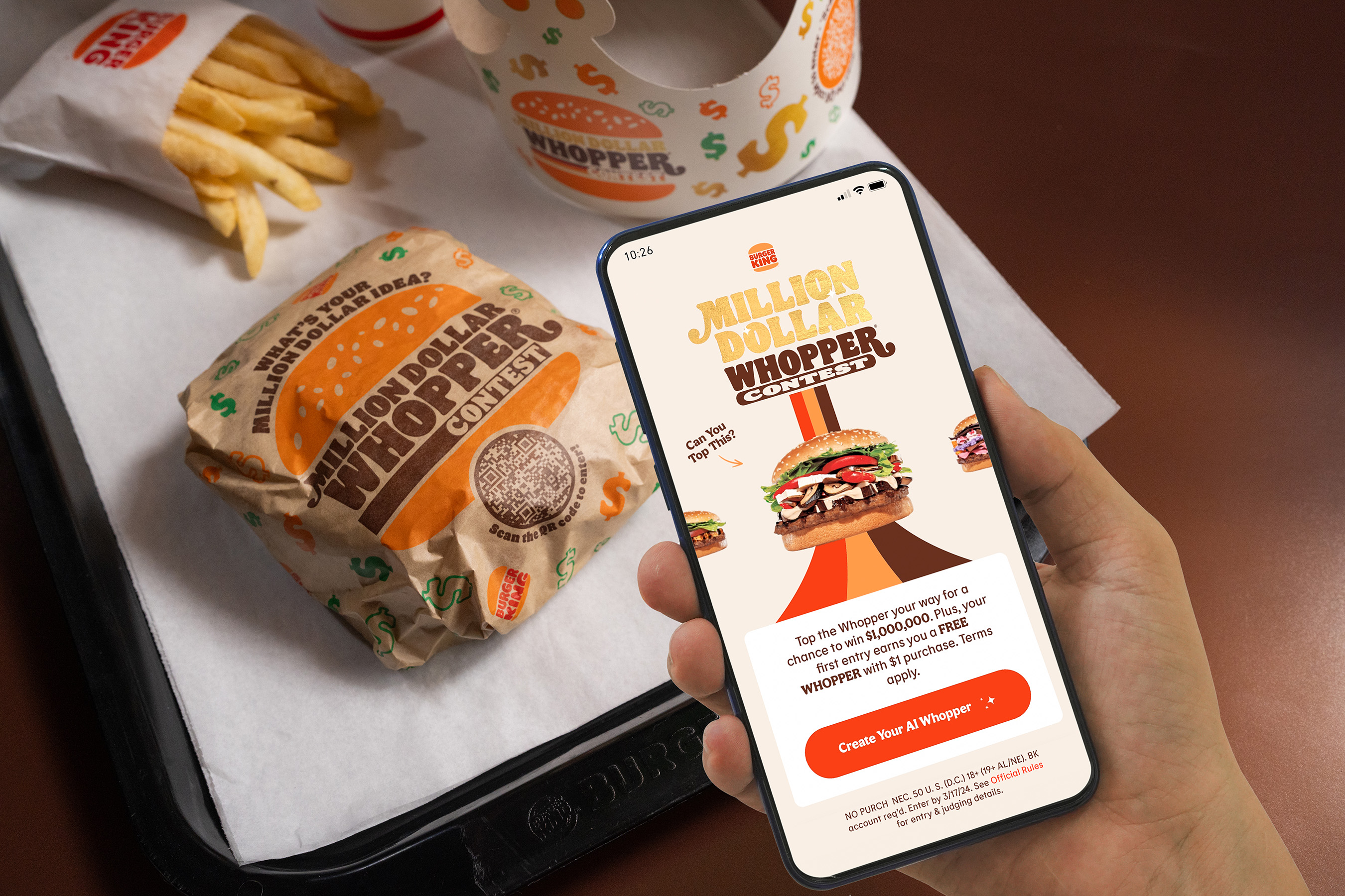 Burger King fans can visit BK.com/MDW to submit their Whopper creation now through Sunday, March 17, using their free Royal Perks account. For more information,