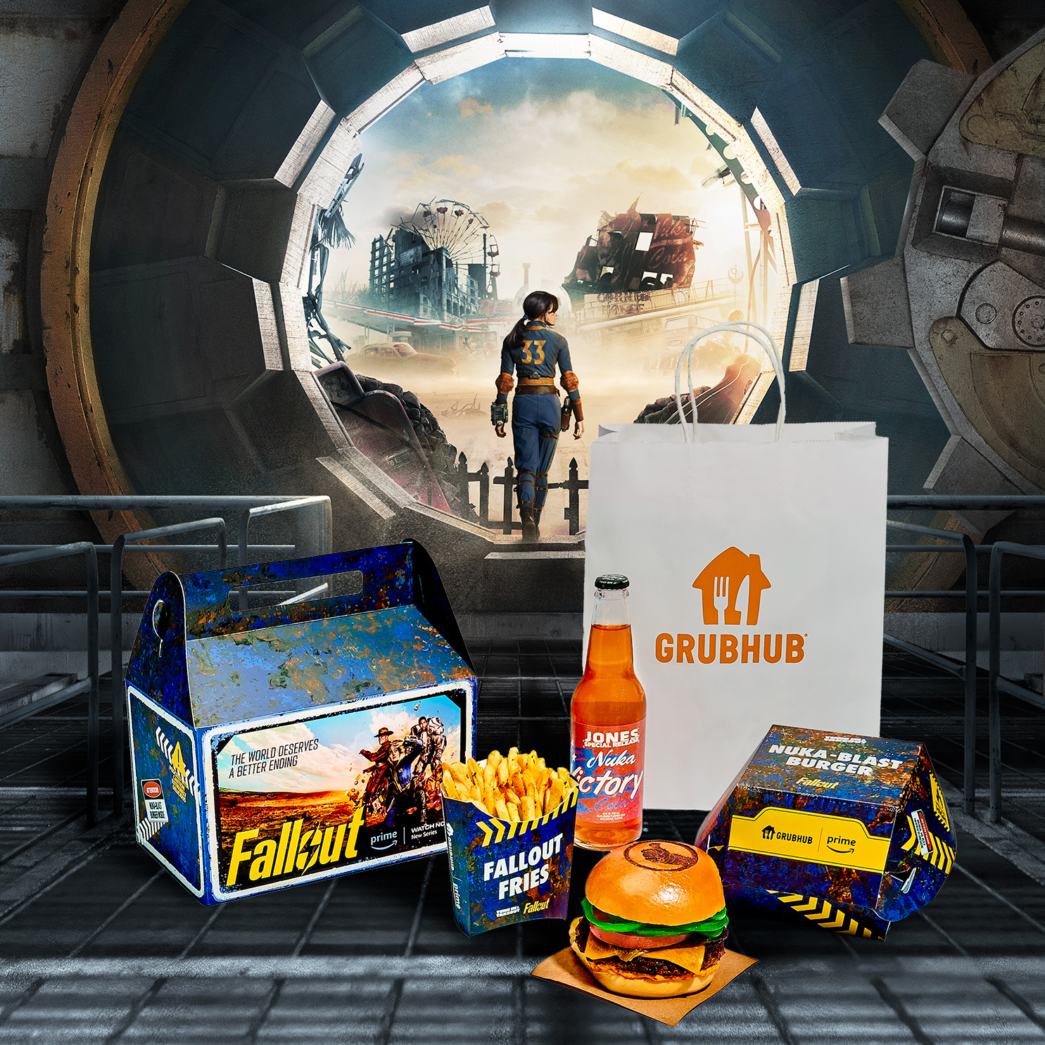 Grubhub Debuts the Nuka-Blast Burger Meal to Celebrate the Series Premiere of Fallout on Prime Video