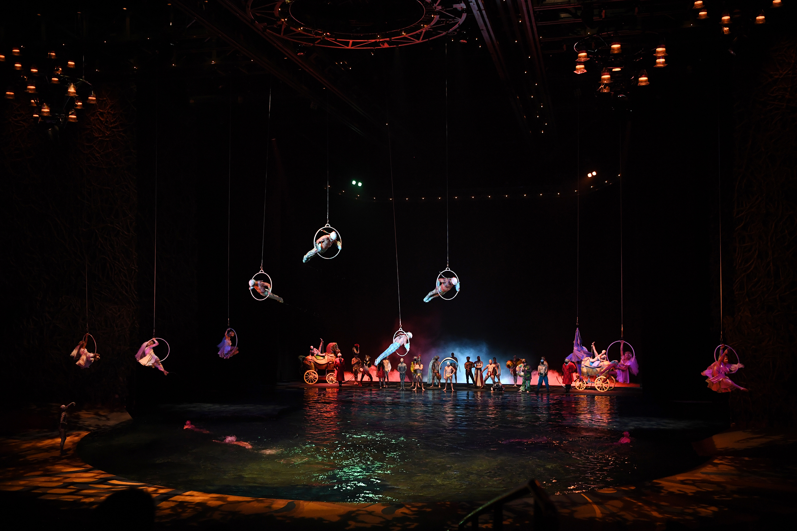 “O” by Cirque du Soleil, which has been enjoyed by more than 17 million people, celebrates its first performance in 16 months at Bellagio before a sold-out crowd on July 1, 2021