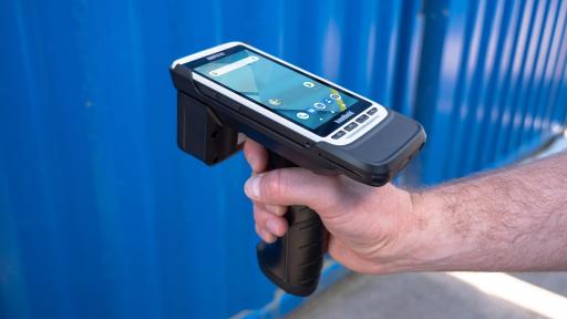 Image of Value adding accessories like pistol grips with long-range scanners or UHF readers, vehicle docs and holsters enhance the efficiency of field workers.