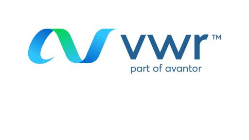 New VWR Logo with the blue green logo swirl.