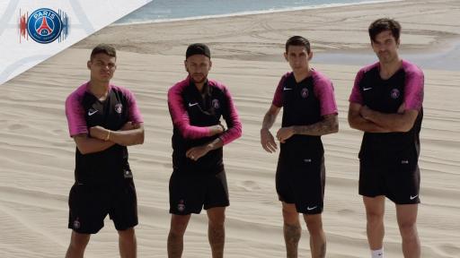 Video of Paris Saint Germain Football players in Doha Qatar