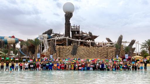 Image of people in a pool - Most Nationalities In a Swimming Pool at Yas Waterworld